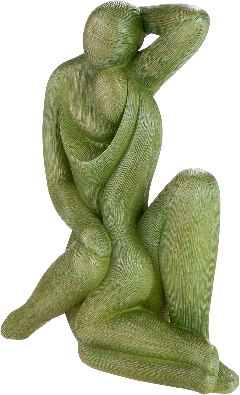 GILDE Skulptur "Figur Frau Silent movement grün" modern abstrakte Figur sitzende Frau Wohnaccessoire Dekofigur