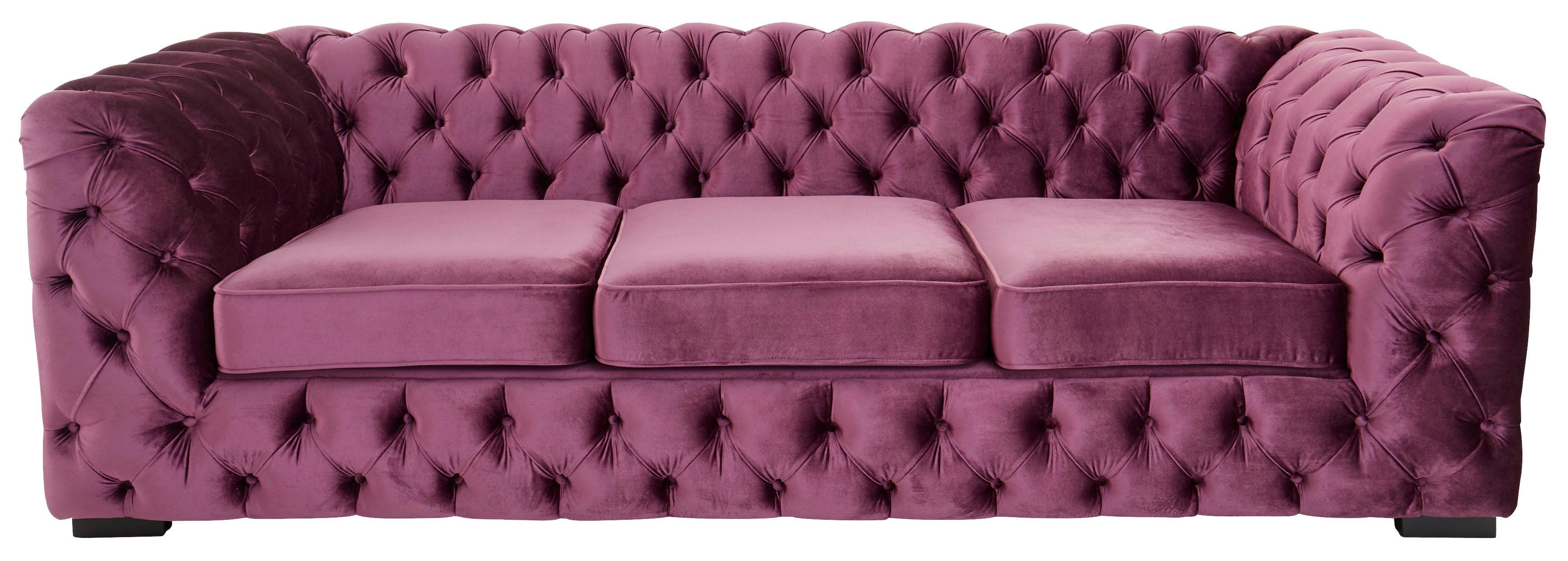 Home affaire Chesterfield-Sofa "Kalina, B: 230cm, handgefertigt, hochwertiger Stoff und Leder" klassische Chesterfield-Knopfheftung, sehr hochwertige Verarbeitung