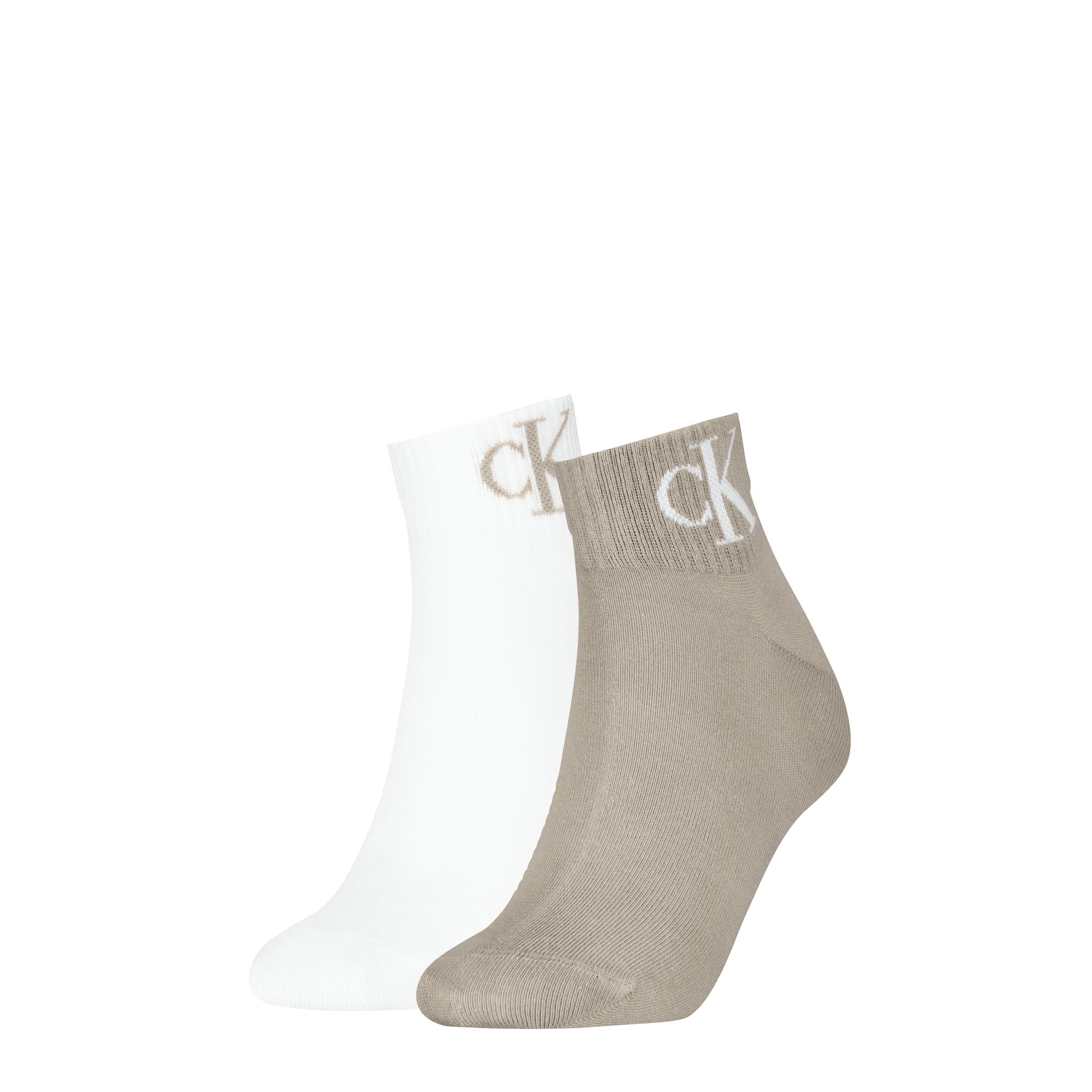 Calvin Klein Jeans "CKJ WOMEN QUARTER 2P MONOGRAM" 2 Paar, 2 Paar tlg. mit Logostickerei