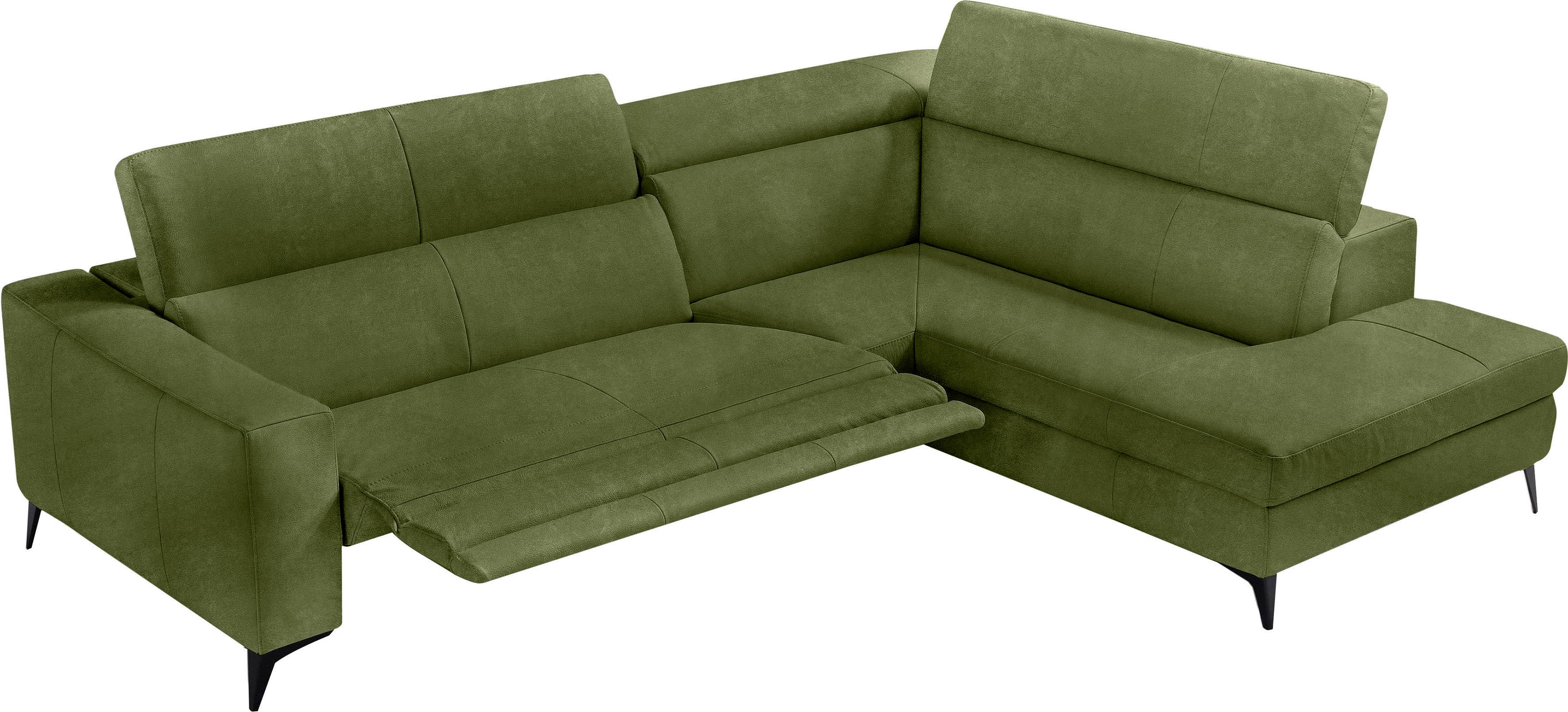 Egoitaliano Ecksofa "Edith, Designsofa mit hohem Sitzkomfort, Breite 269cm, L-Form" inkl. elektrischer Relaxfunktion und manuell verstellbaren Kopfteilen