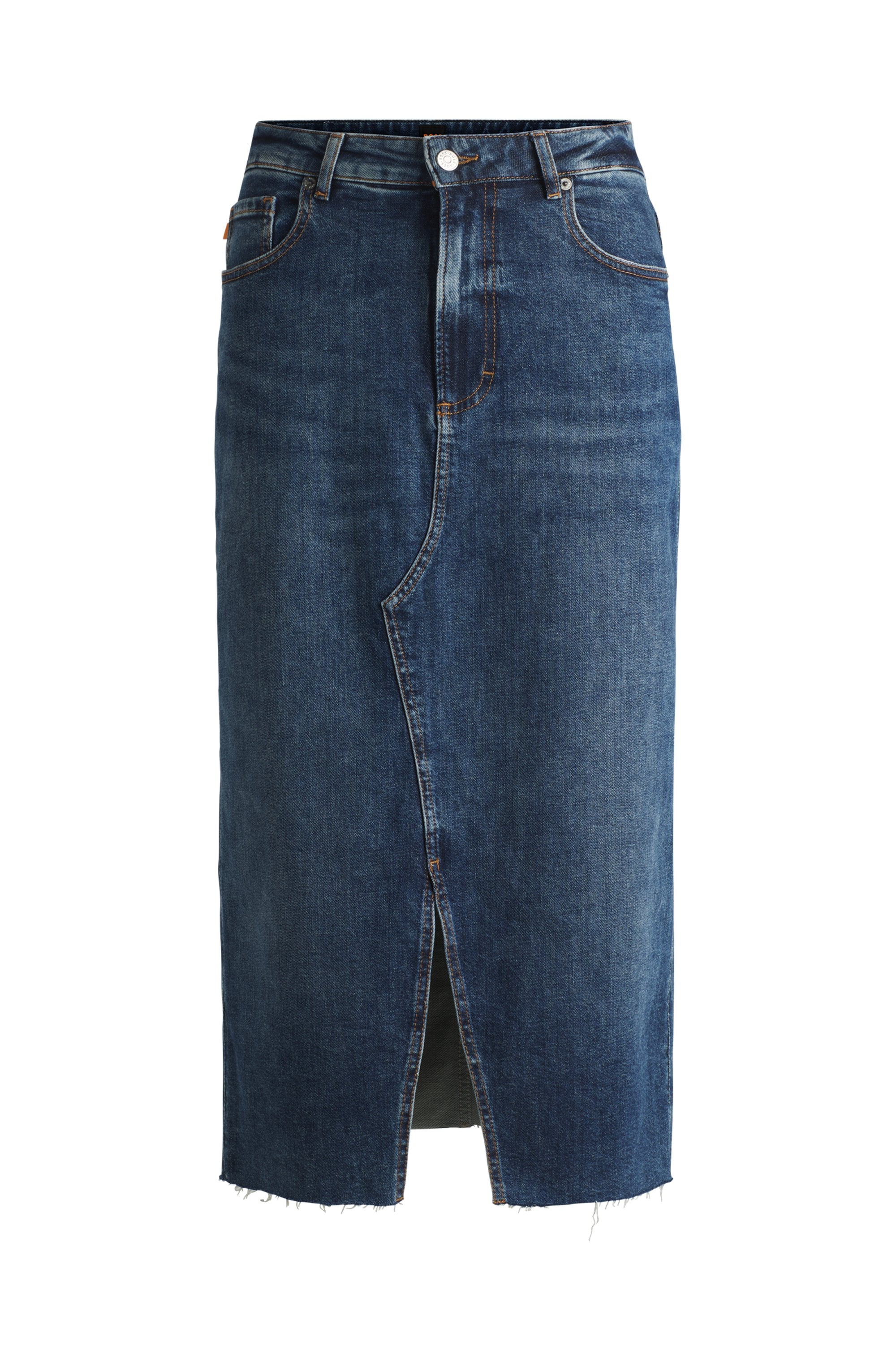BOSS ORANGE Webrock »C_DENIM SKIRT MIDI« widerstan...