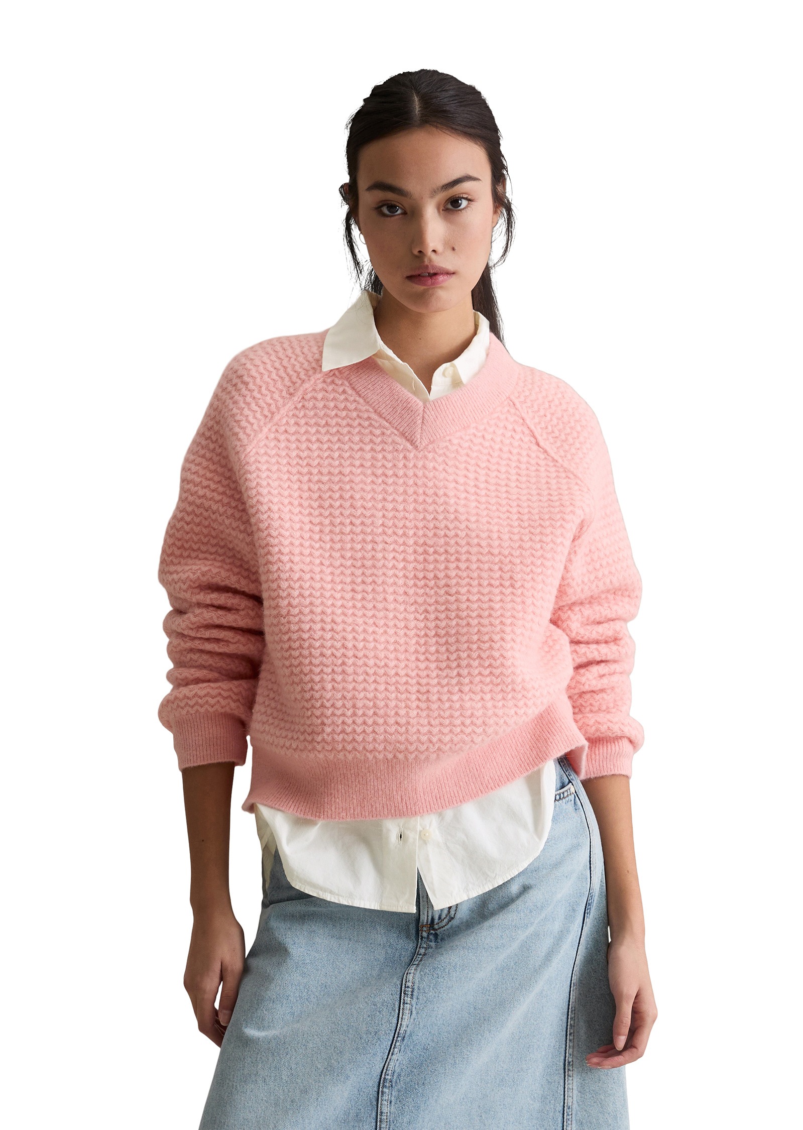 Marc OPolo DENIM Strickpullover "aus weichem Schurwolle-Alpakawolle-Mix" günstig online kaufen