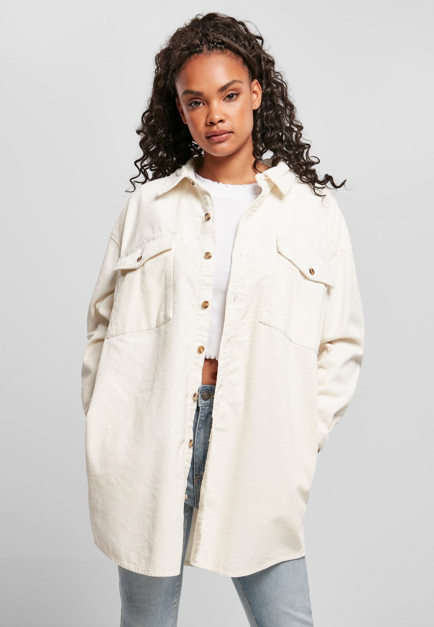 URBAN CLASSICS Hemdbluse »Urban Classics Damen Ladies Long Corduroy Overshirt«