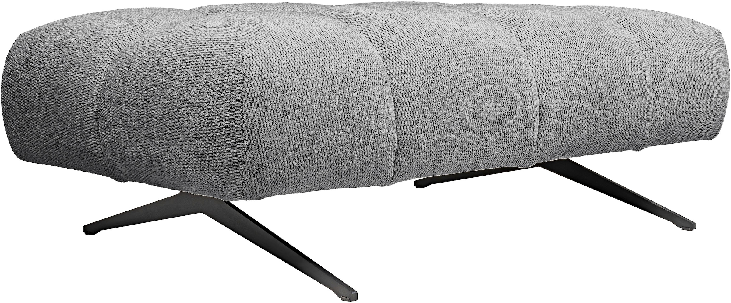 WERK2 Polsterhocker »Prado-S in Bubble-Optik, passend zum Designer Sofa Prado-S« Großer Polsterhocker in Chenille, 129 cm breit & 45 cm hoch