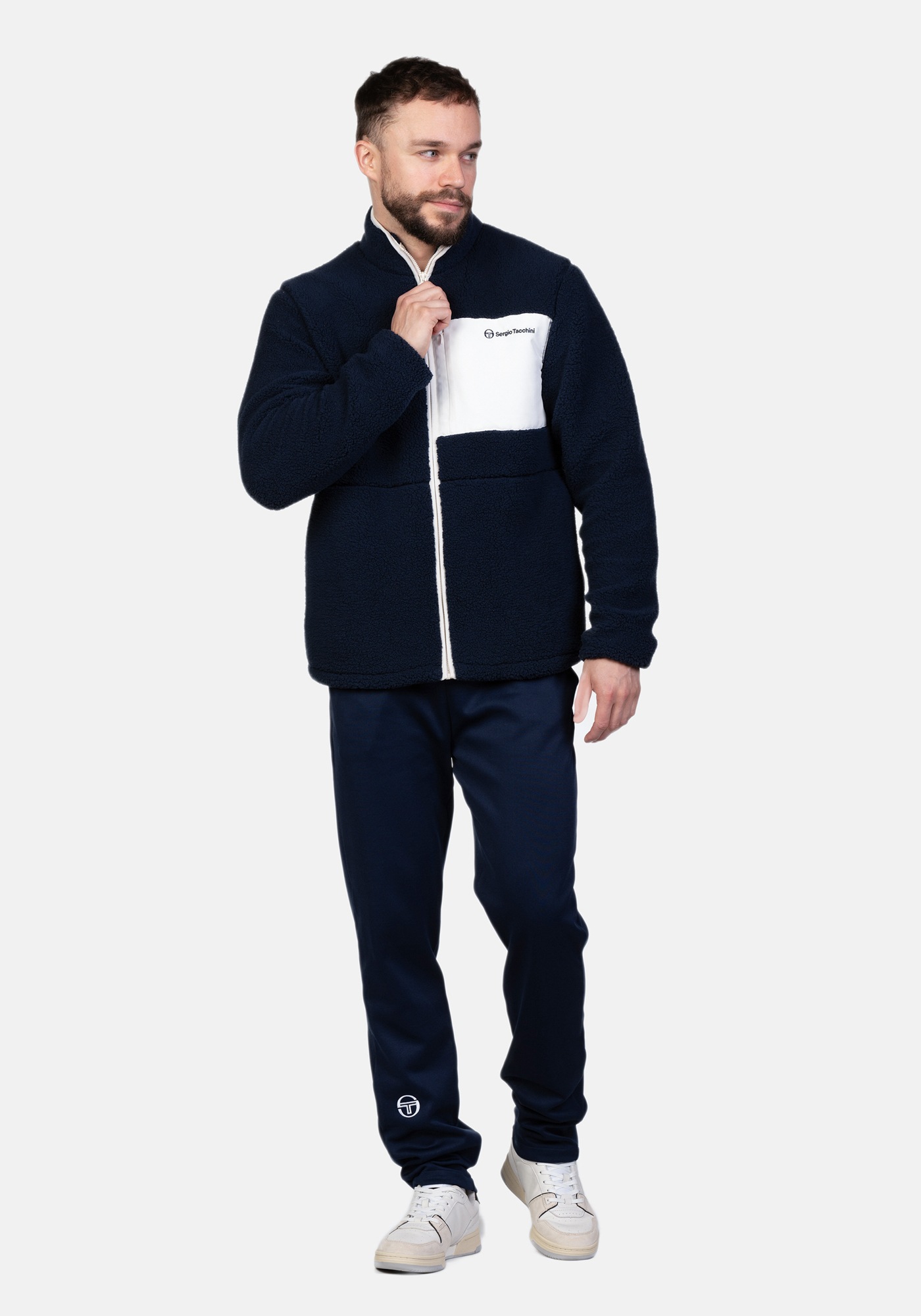 Sergio Tacchini Winterjacke »WHITMAN BORG FLEECE Herren«, ohne Kapuze, Winterjacke Herren, Fleecejacke, Stepjacke, gefüttert, Retro, Sale