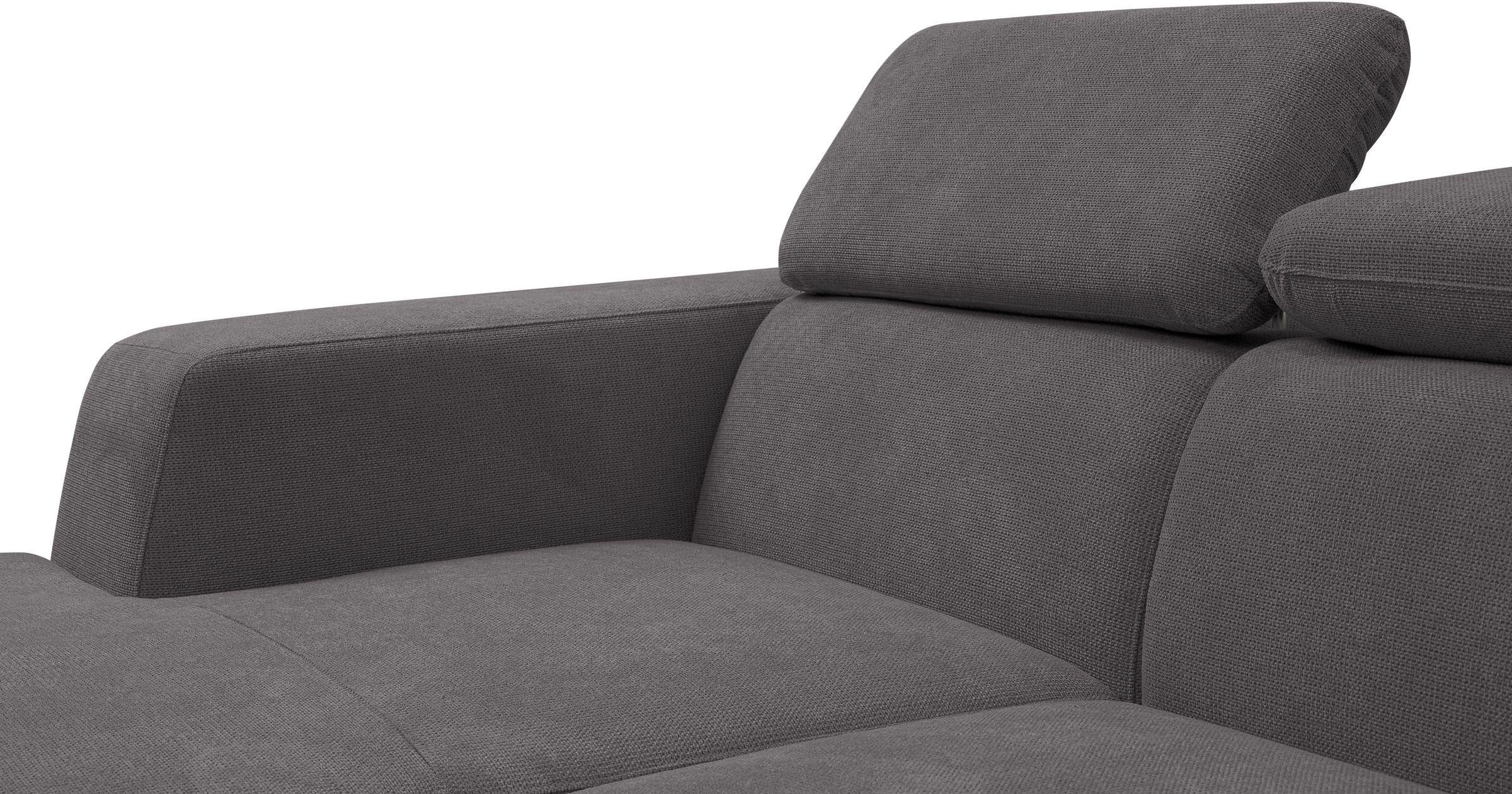 WERK2 Ecksofa »Cherry, modernes Sofa mit Komfortfunktionen, Breite 270cm, L-Form,«, bequem, mit verstellbaren Kopfteilen, Schlaffunktion und Bettkasten