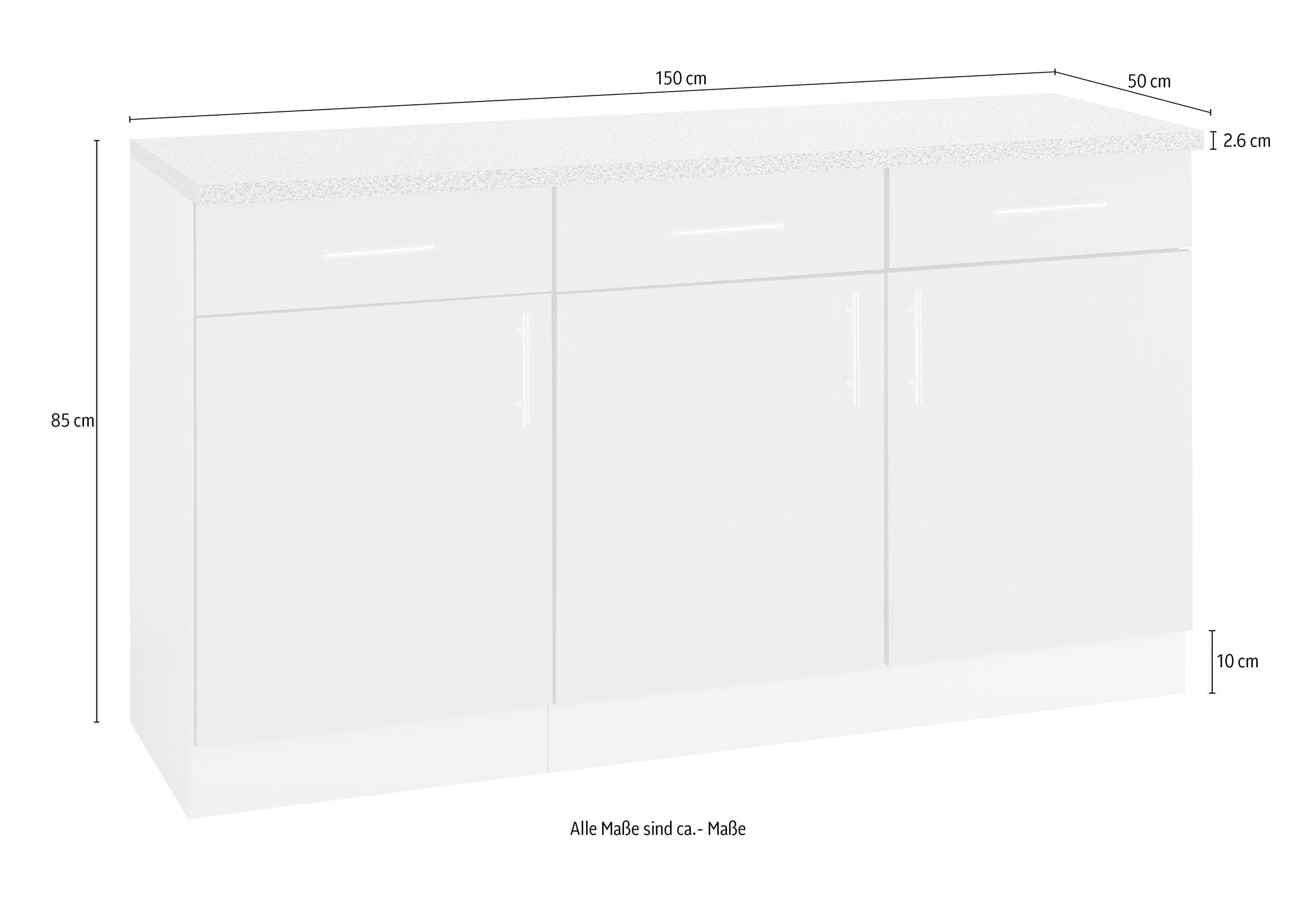 wiho Küchen Unterschrank »Kiel«, 150 cm breit