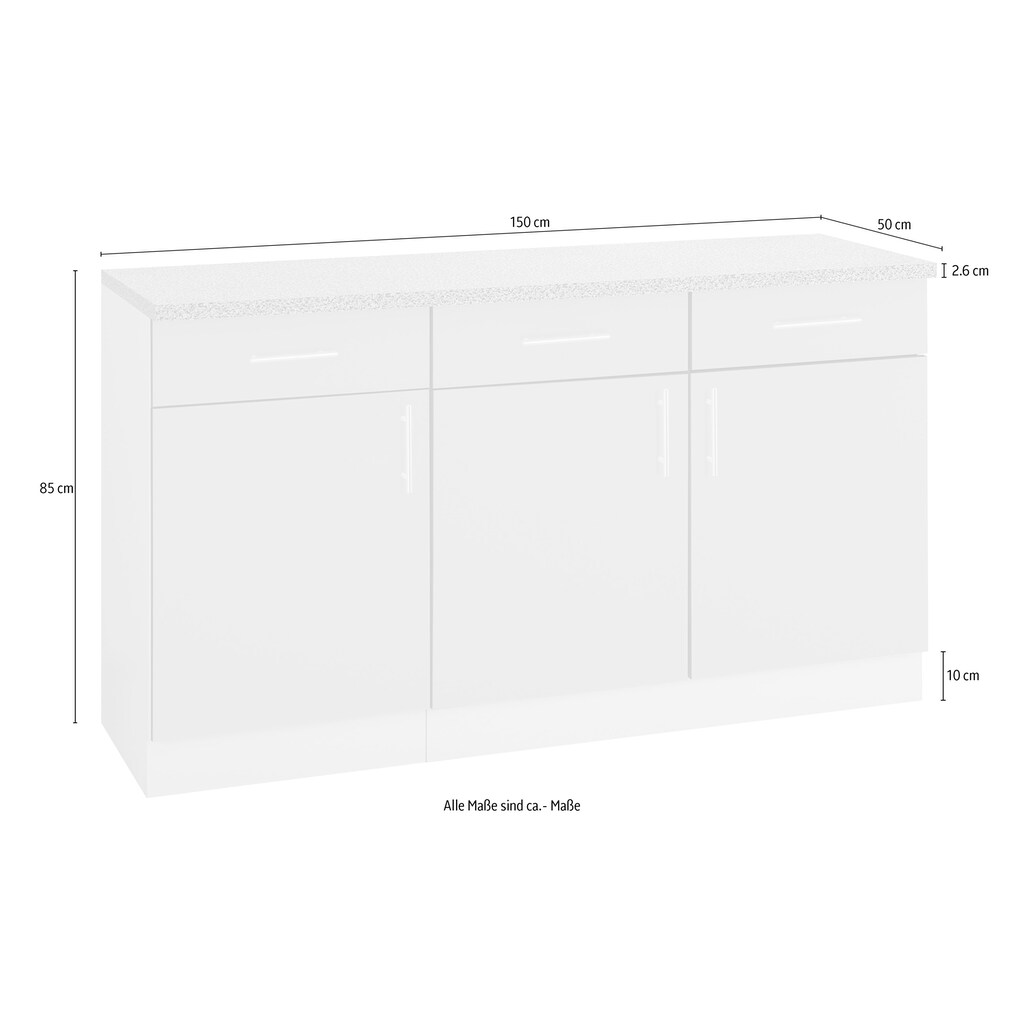 wiho Küchen Unterschrank »Kiel«, 150 cm breit
