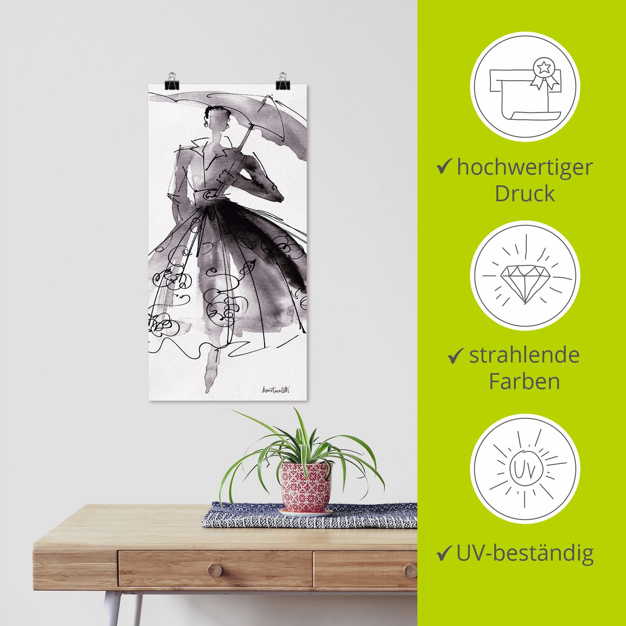 Artland Wandbild »Mode Skizzenbuch VI«, Mode, (1 St.), als Leinwandbild, Poster, Wandaufkleber in verschied. Größen