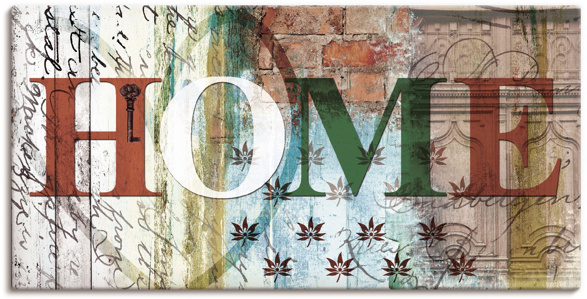 Artland Leinwandbild "Buntes zu Hause in taktvollen Farben" Sprüche & Texte günstig online kaufen