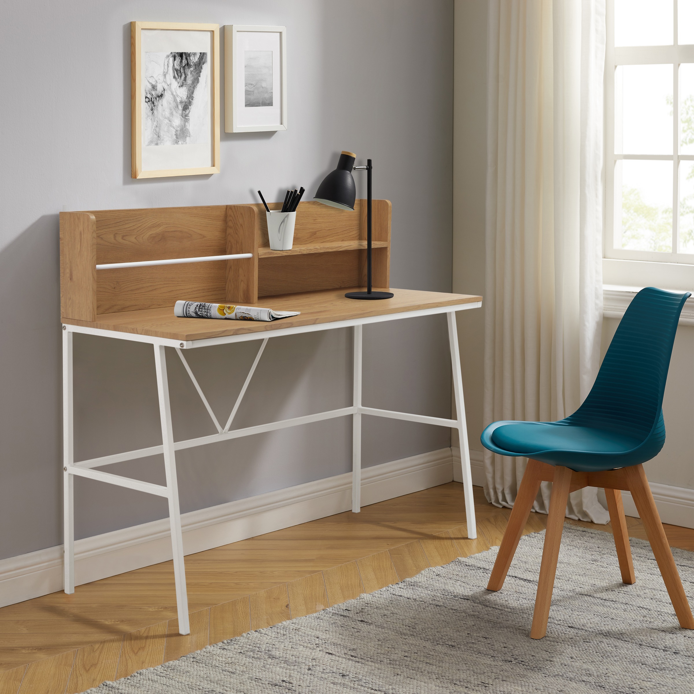 OTTO home Schreibtisch "Jaxson" 1 Stk. tlg. weißes Gestell aus Metall, Brei günstig online kaufen