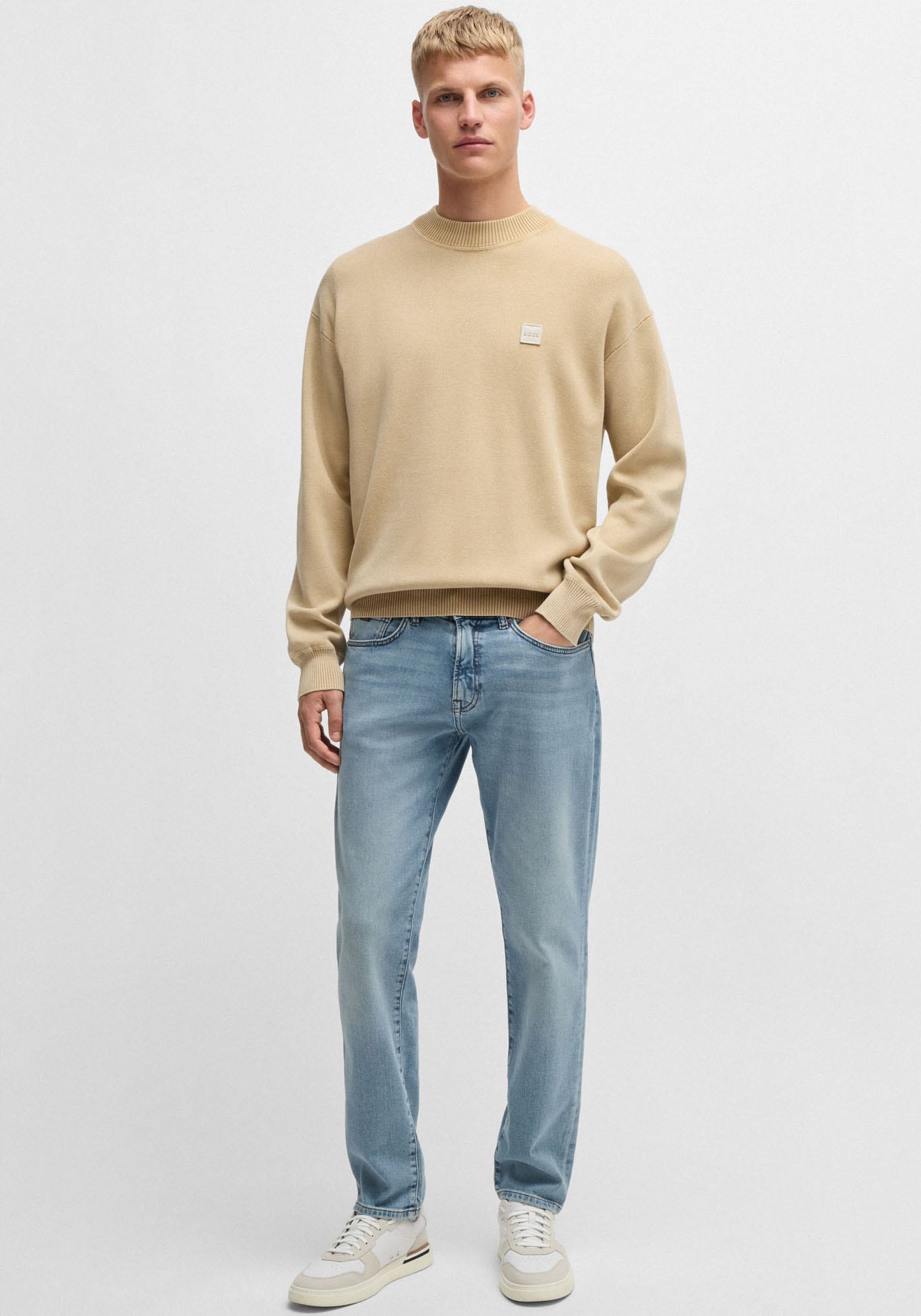 BOSS ORANGE Straight-Jeans "Re Maine Stretch Denim" Regular Gerades Bein Mittlere Leibhöhe