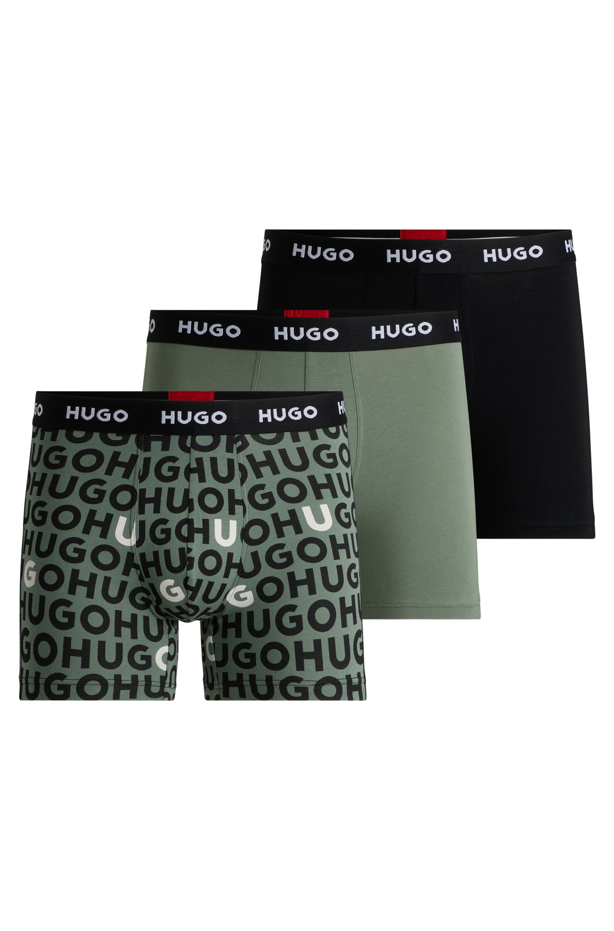 HUGO Underwear Boxershorts "BOXERBR TRPLT DESIGN", Markenlogo am elastische günstig online kaufen