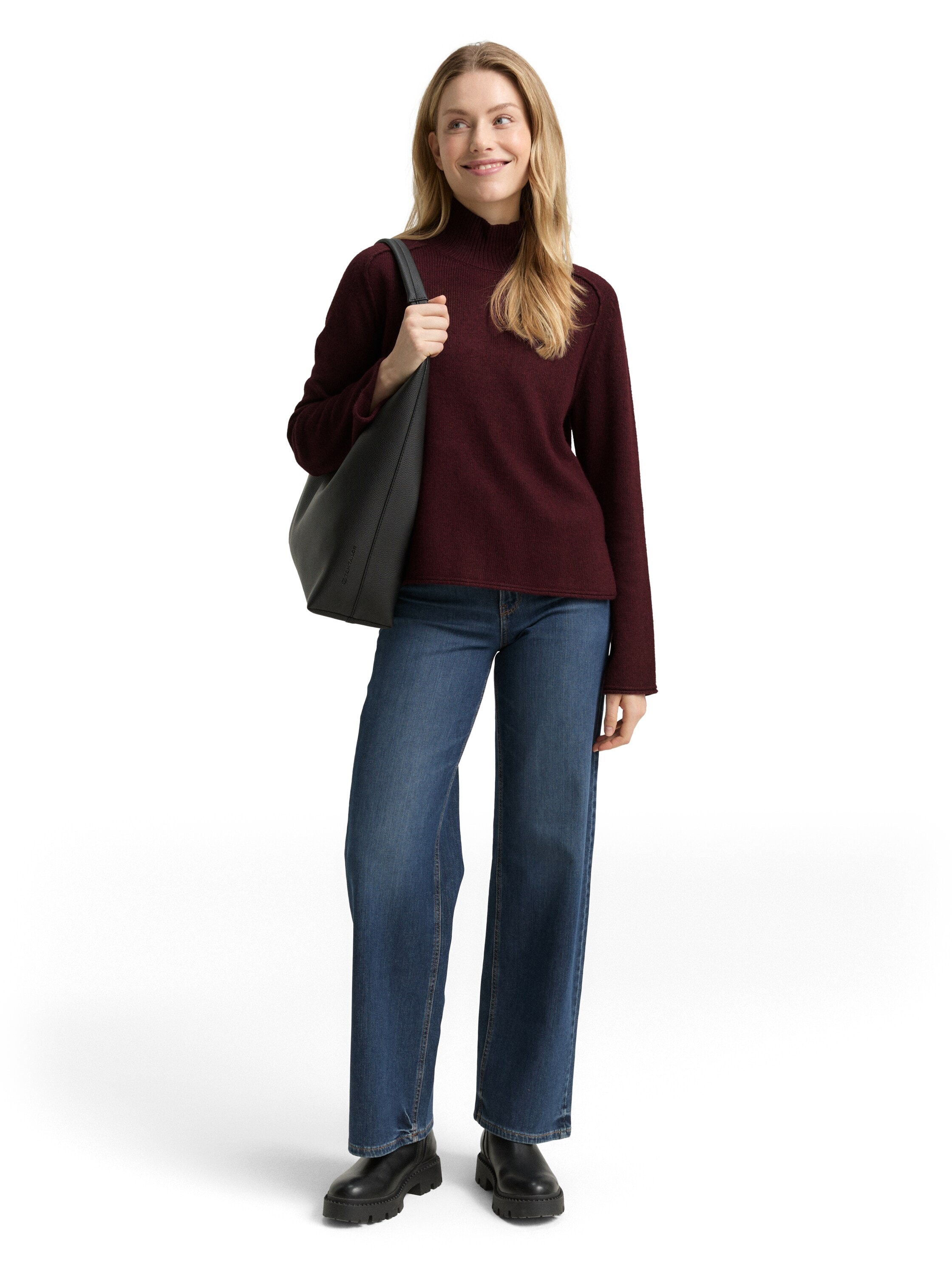 TOM TAILOR Strickpullover mit Stehkragen