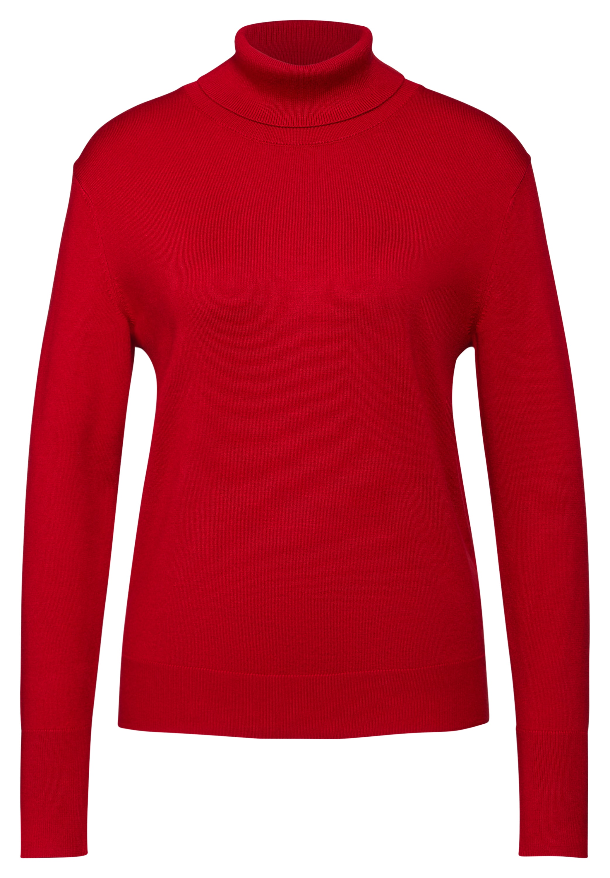 STREET ONE Rollkragenpullover, mit Materialmix