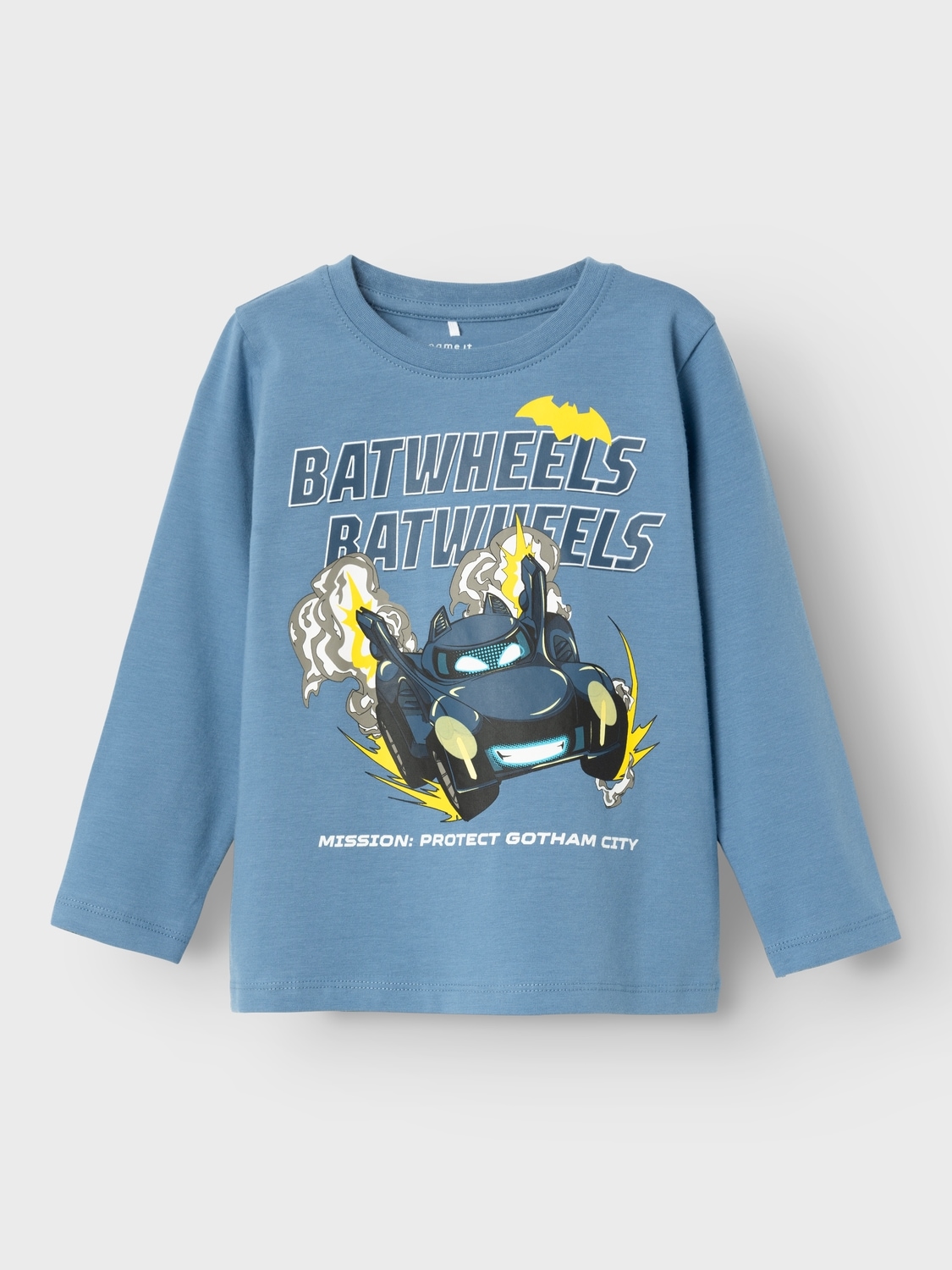 Name It Langarmshirt »NMMJATZY BATWHEELS LS TOP NOOS WAB«, mit großem Comic-Frontmotiv