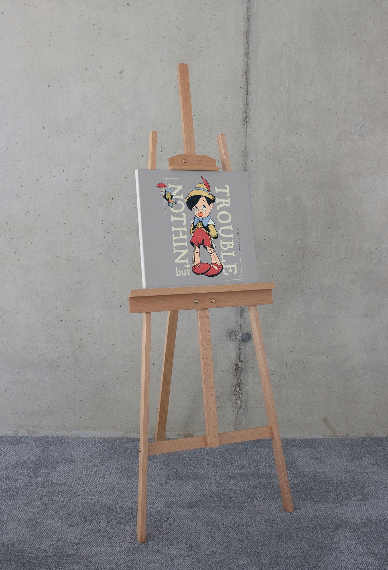 Leinwandbild »Keilrahmenbild - Hey Pinocchio - Größe 40 x 40 cm«, Disney, (1 St., 40 x...