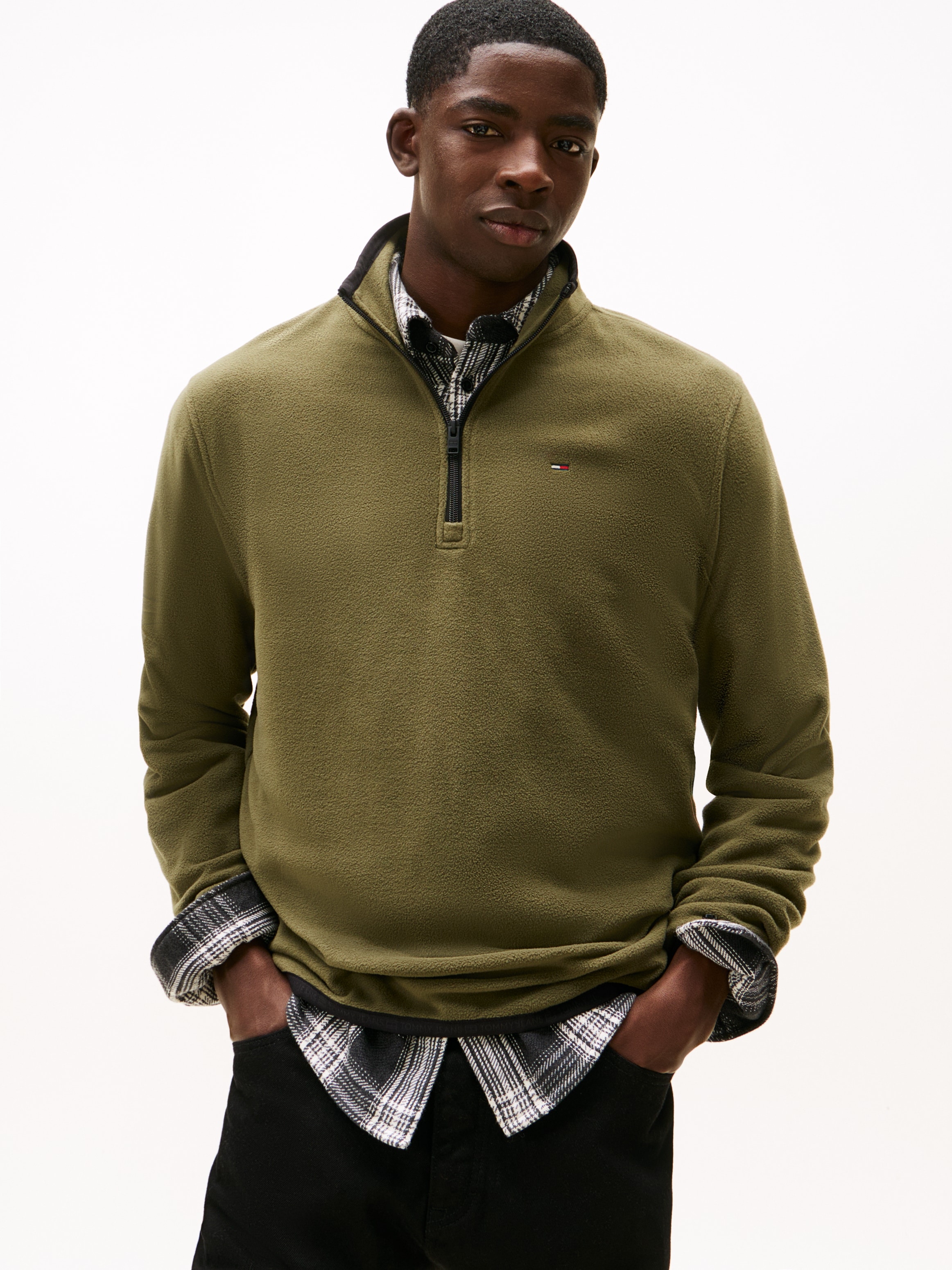 Tommy Jeans Fleecepullover "TJM FLAG POLAR FLEECE", normale Passform, Troye günstig online kaufen