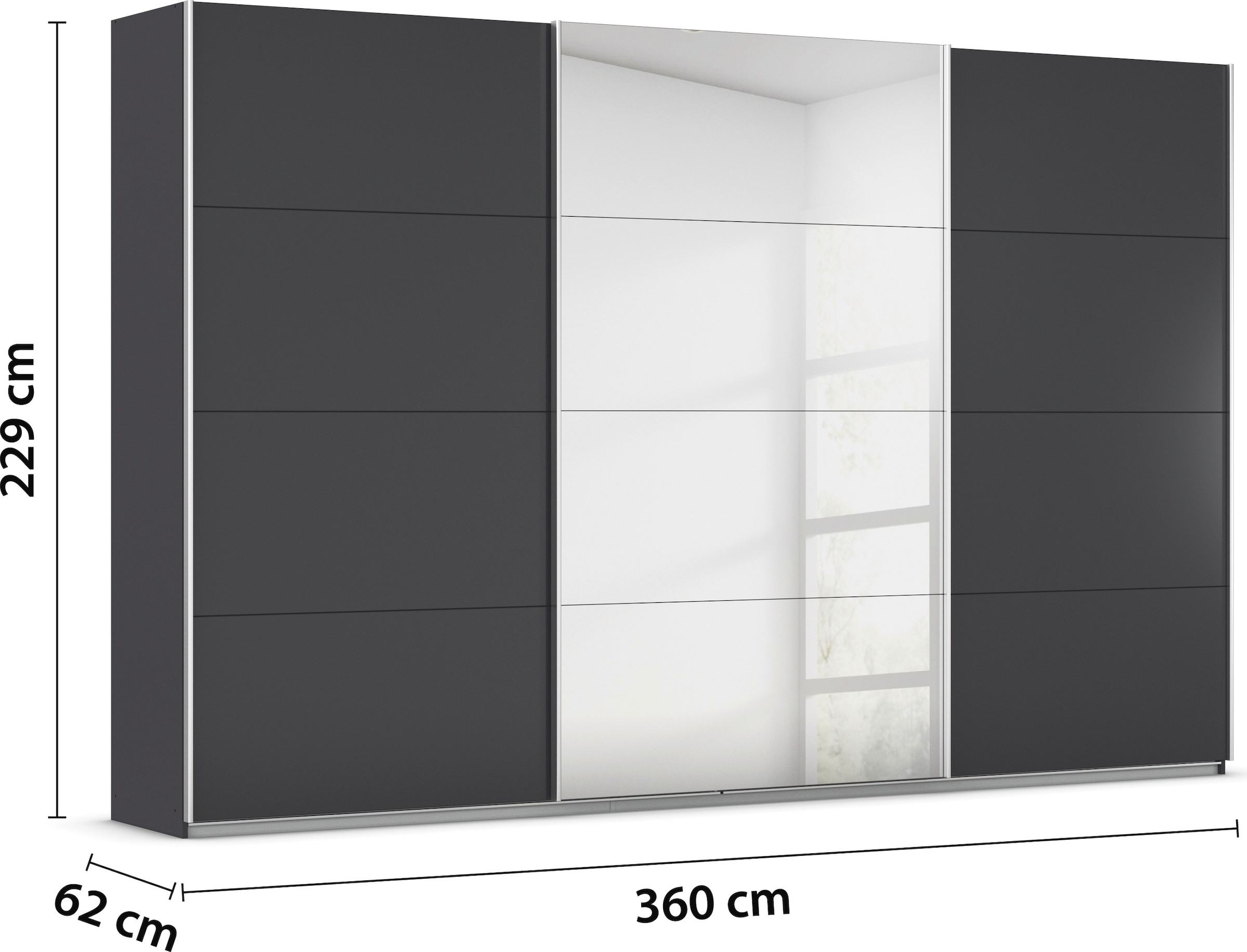 rauch Schwebetürenschrank »Kleiderschrank Schrank Garderobe AGORDO«, Top Innenausstattung, in 4 Breiten und 2 Höhen MADE IN GERMANY