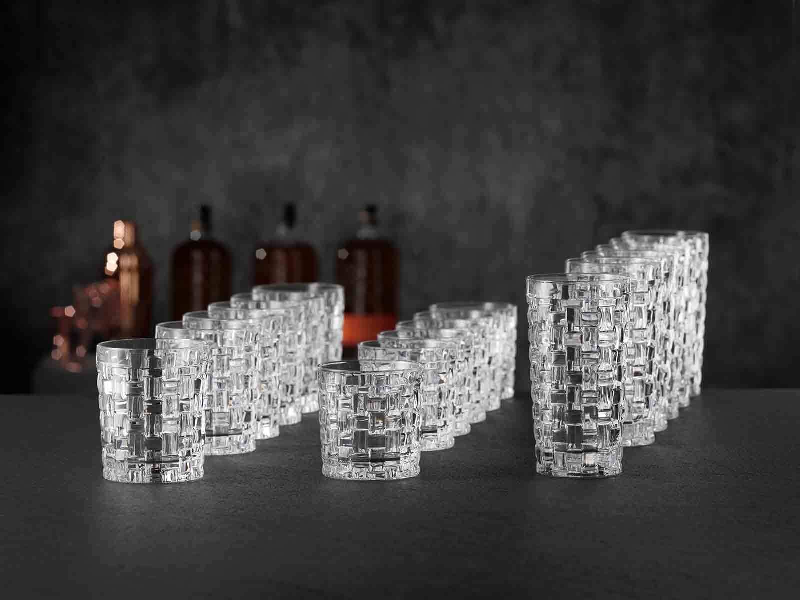 Nachtmann Gläser-Set »Bargläser Bossa Nova 18er Set transparent« Erhöhte Bruchfestigkeit, Kristallglas, spülmaschinenfest
