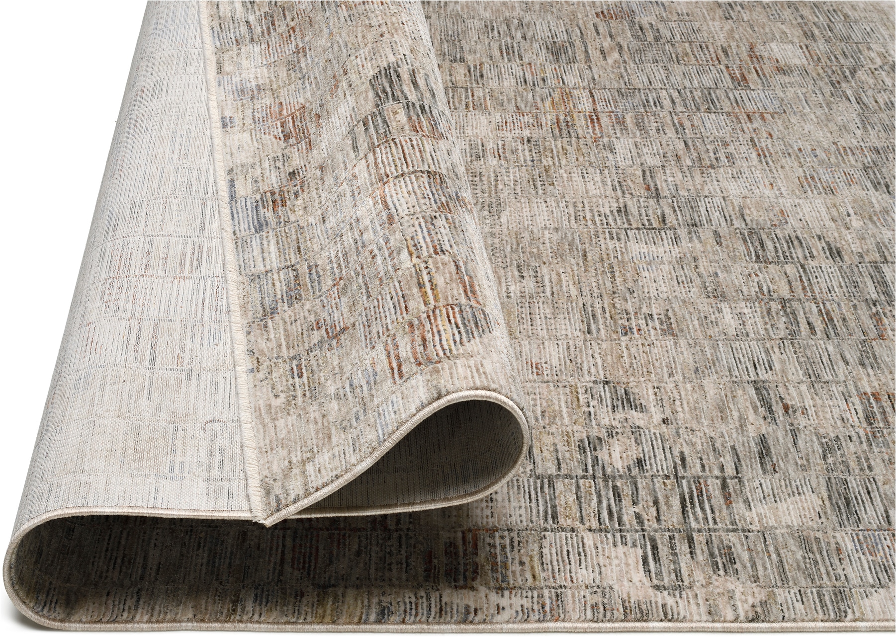 OCI DIE TEPPICHMARKE Teppich »OMEN GRID« rechteckig 6 mm Höhe Designer Kurzflor Teppich, leichter Glanz, mit Fransen,  Wohnzimmer