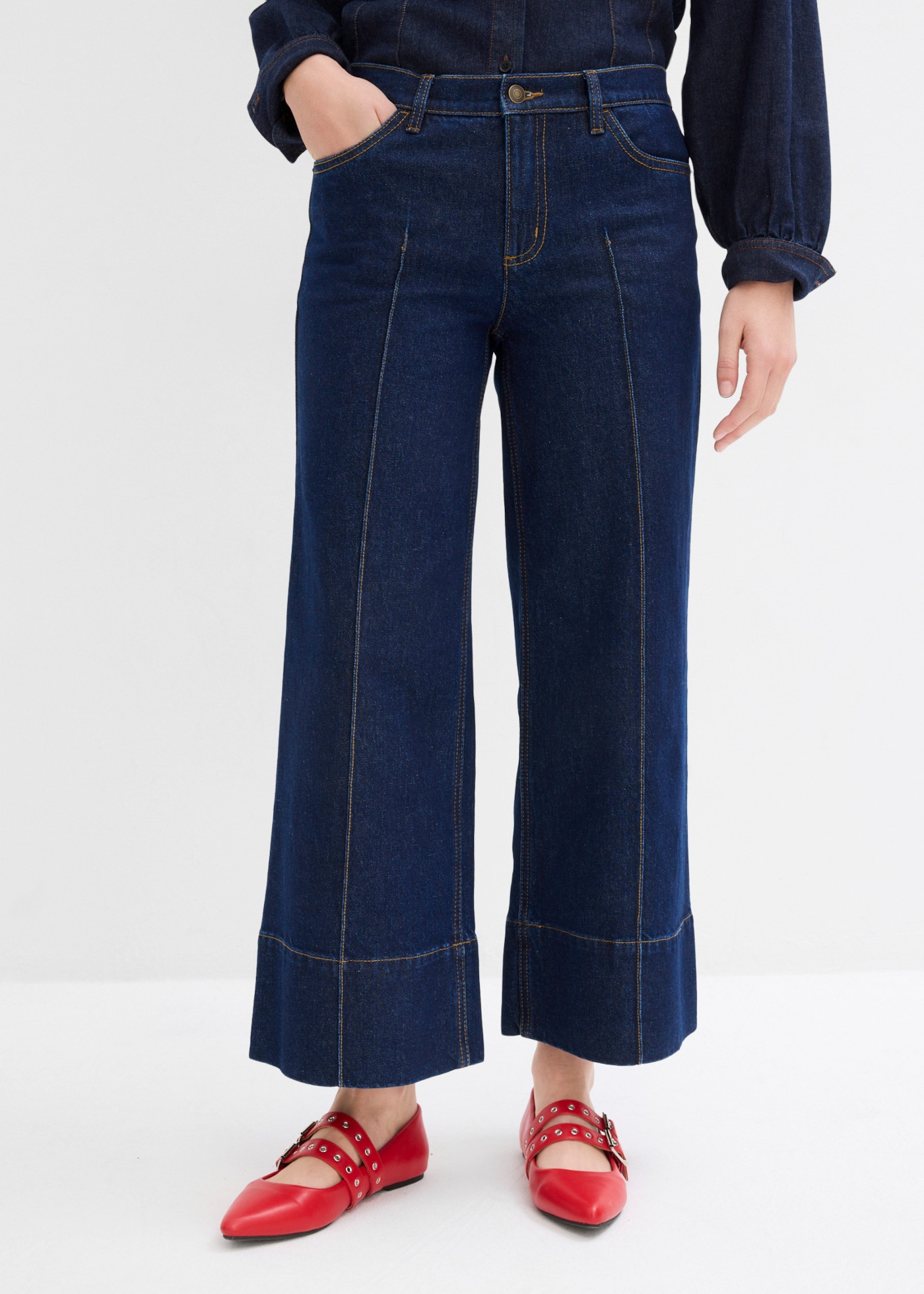 bonprix 7/8-Jeans lockere Passform, verkürztes Bein, mit Elasthan-Anteil, aus Baumwolle