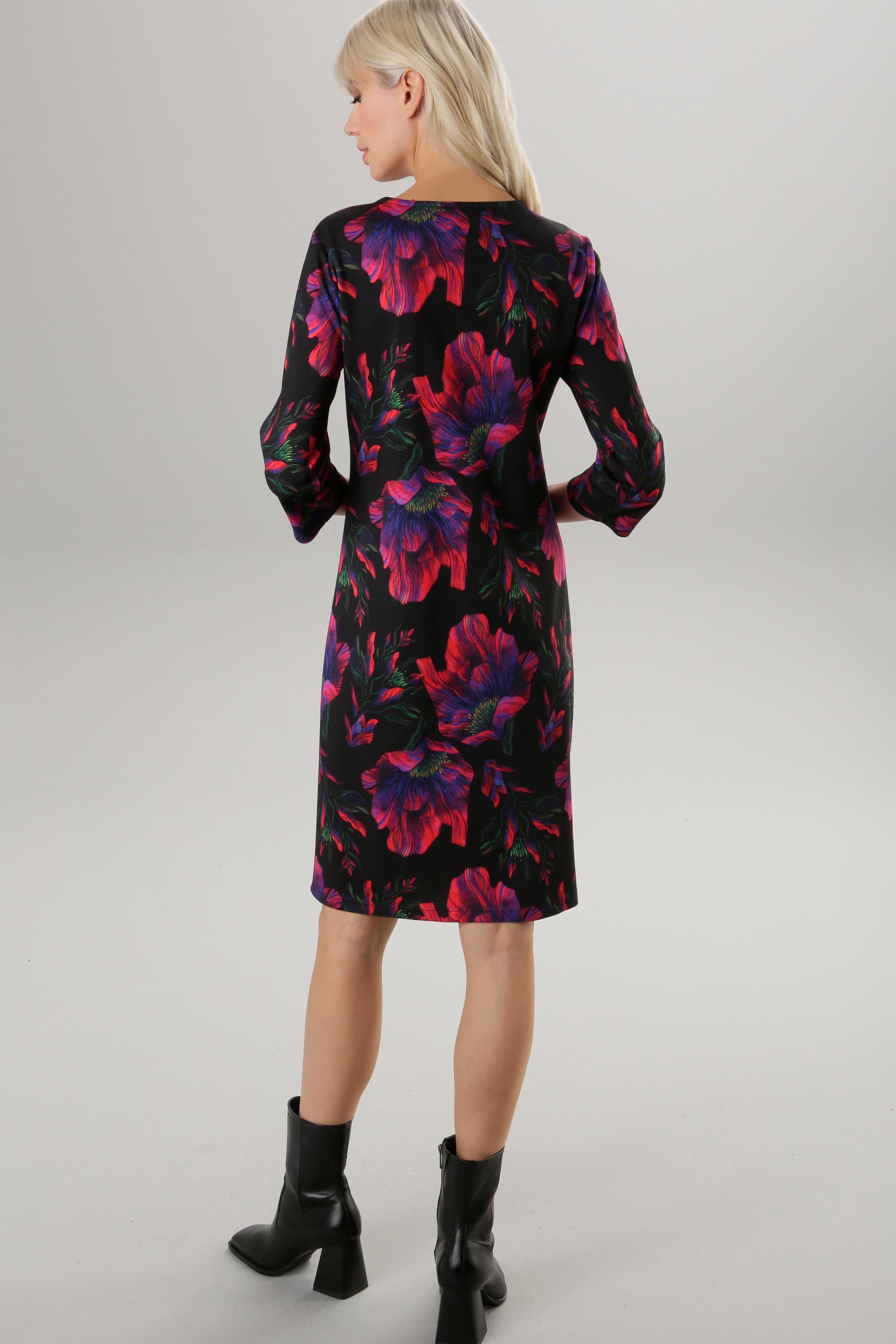 in NEUE Jerseykleid, Knallfarben Aniston BAUR bestellen SELECTED | mit Blumendruck - KOLLEKTION