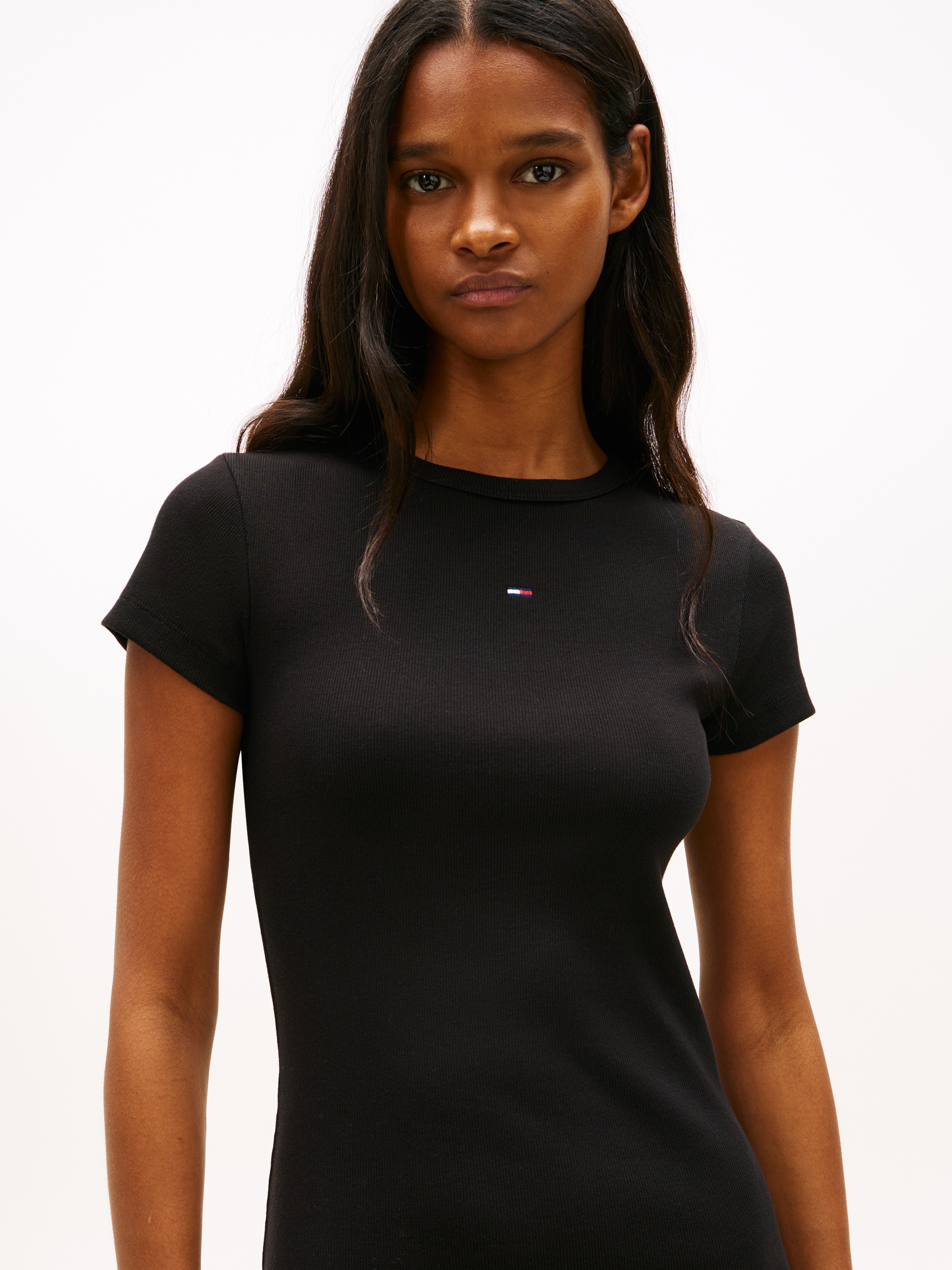 Tommy Jeans Minikleid "TJW MINI BODYCON RIB SS DRESS" mit gerippter Struktu günstig online kaufen