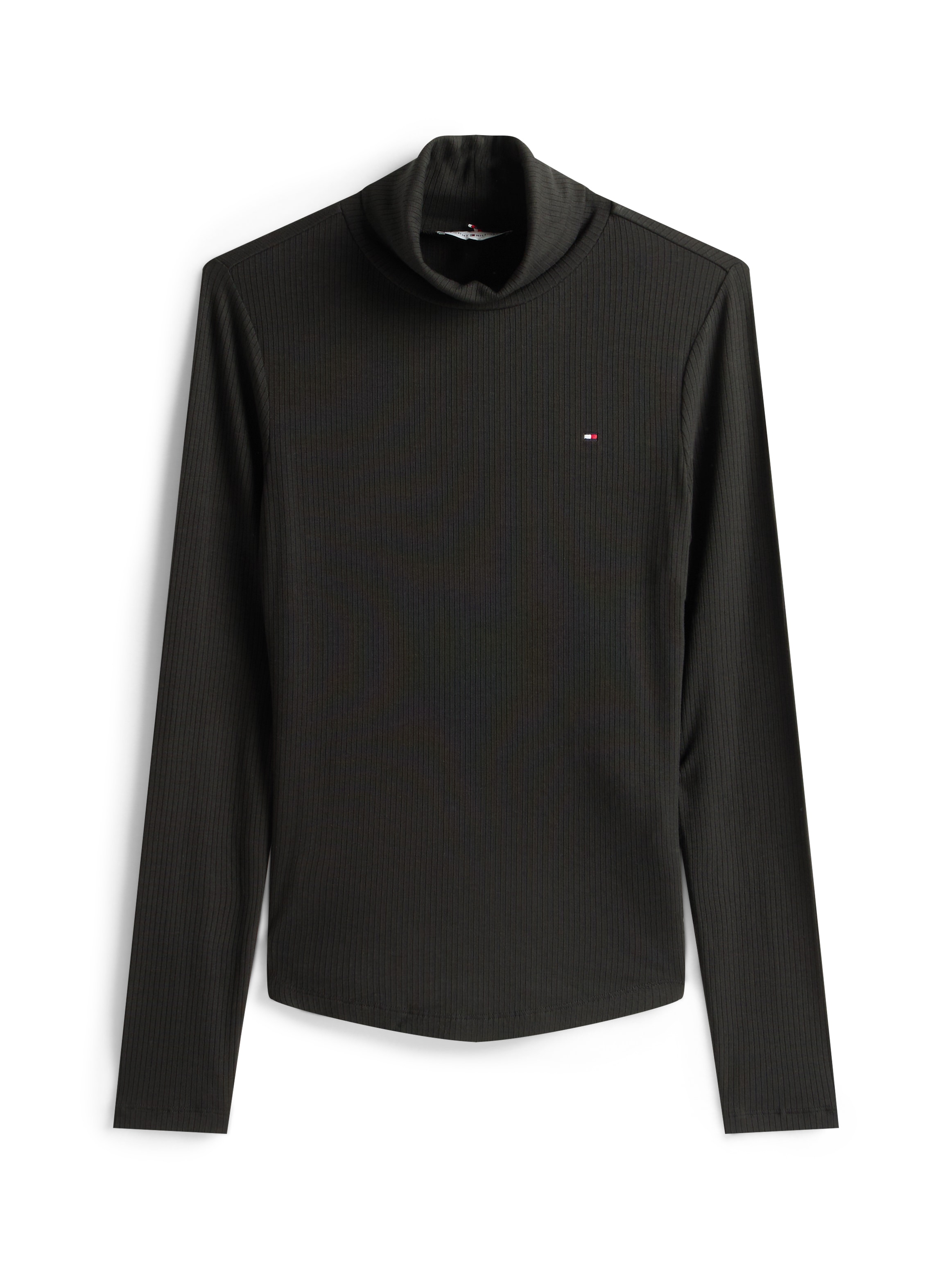 Tommy Hilfiger Langarmshirt »SLIM 5X2 RIB ROLL-NK LS«, in gerippter Struktur