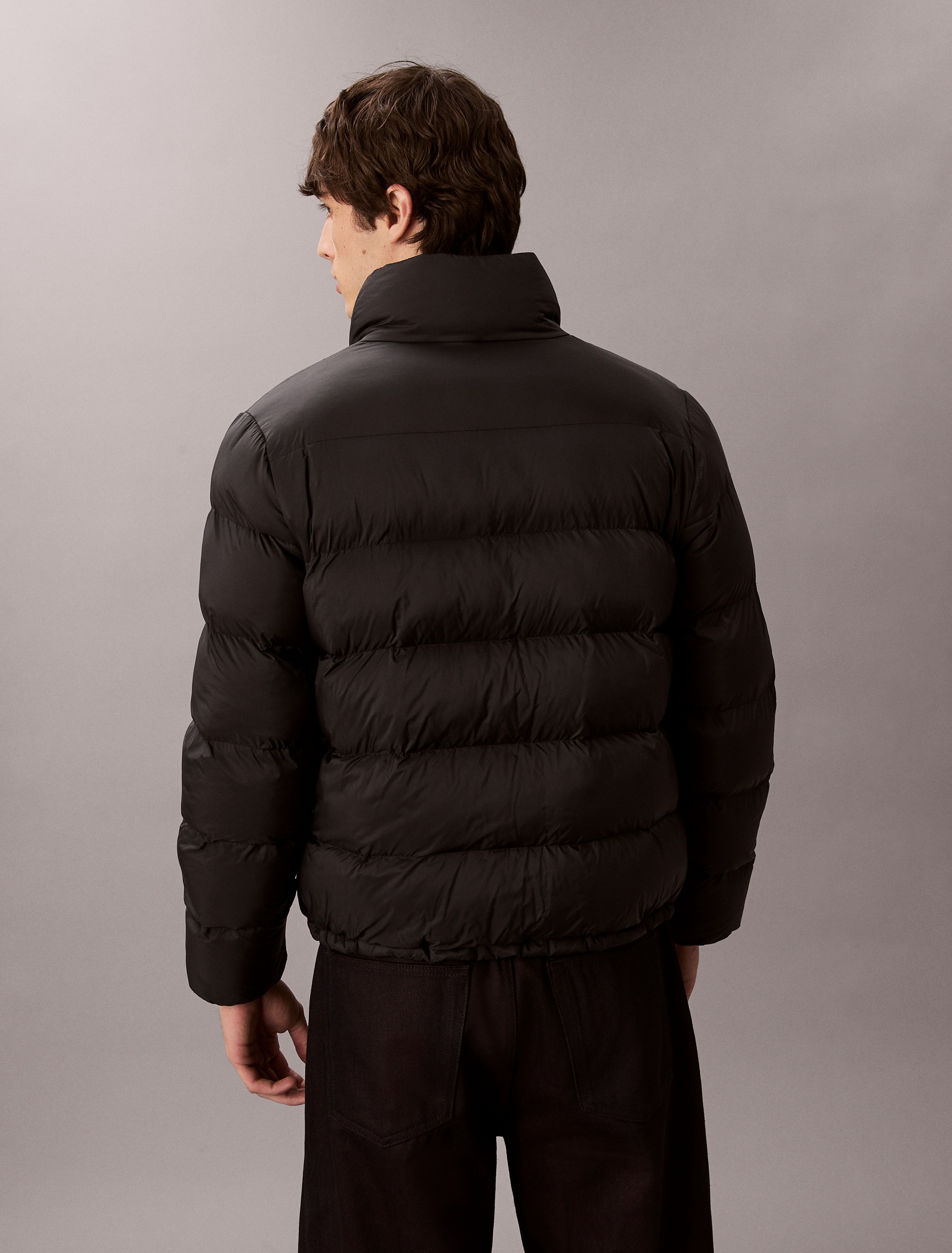 Calvin Klein Jeans Steppjacke "LS NYLON MONOGRAM PUFFER JKT", ohne Kapuze, günstig online kaufen