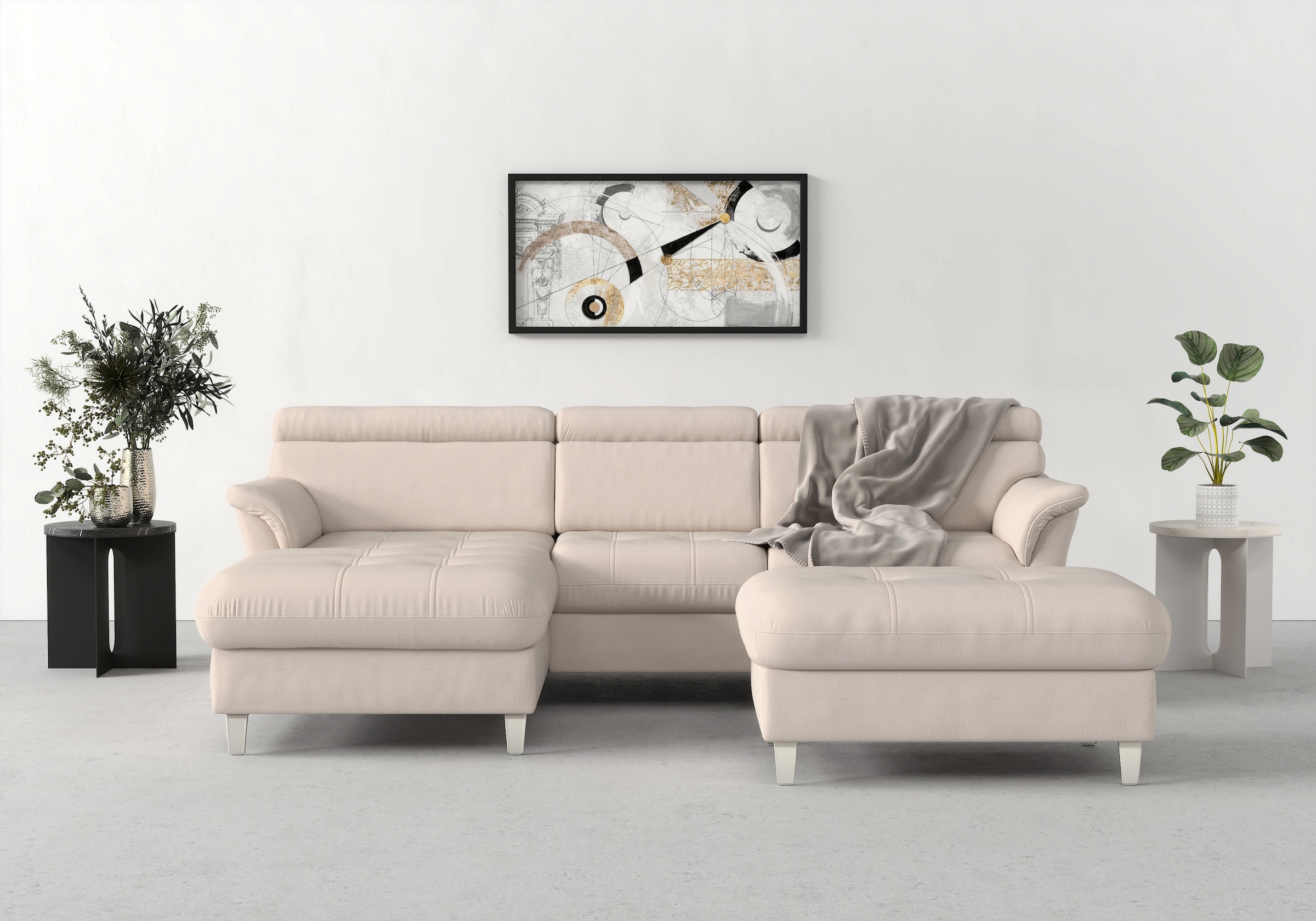 sit&more Ecksofa "Marano L-Form" inklusive Kopfteilverstellung, optional Schlaffunktion & Bettkasten