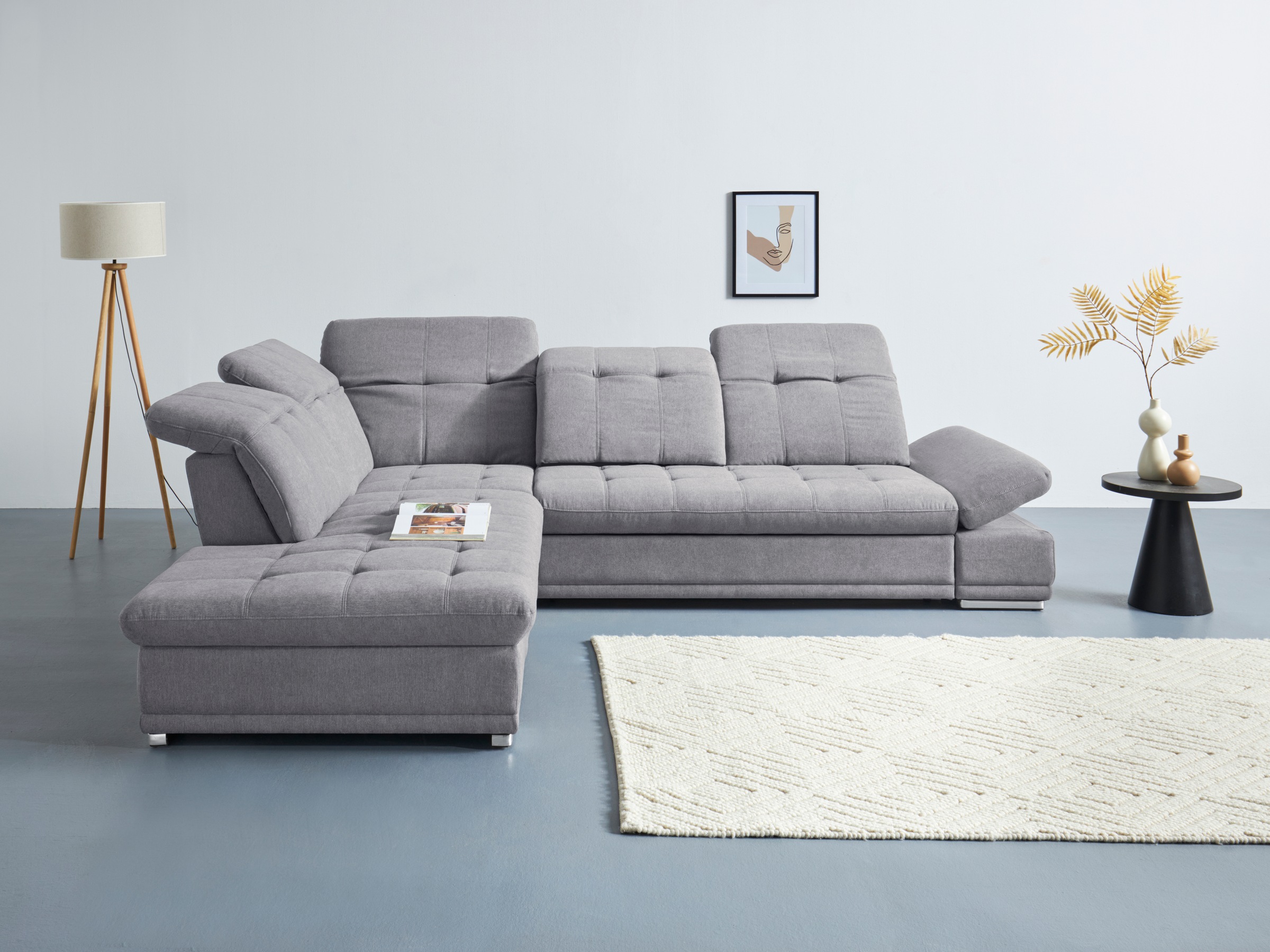 COTTA Ecksofa "Holiday L-Form mit Sitztiefen-, Armteil- und Kopfteilverstellung" wahlweise mit Schlaffunktion & Bettkasten