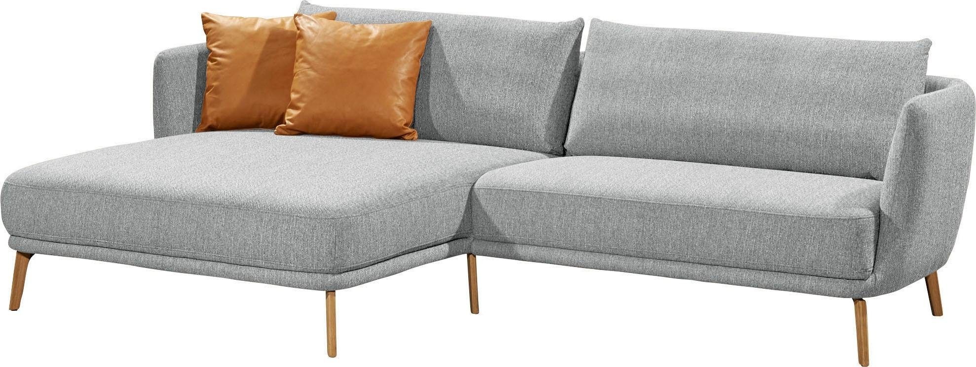 SCHÖNER WOHNEN-Kollektion Ecksofa »Pearl, elegantes Loungesofa mit tollem Sitzkomfort, L-Form«, schmale Armteile und bequeme Rückenkissen für angenehmen Sitzkomfort