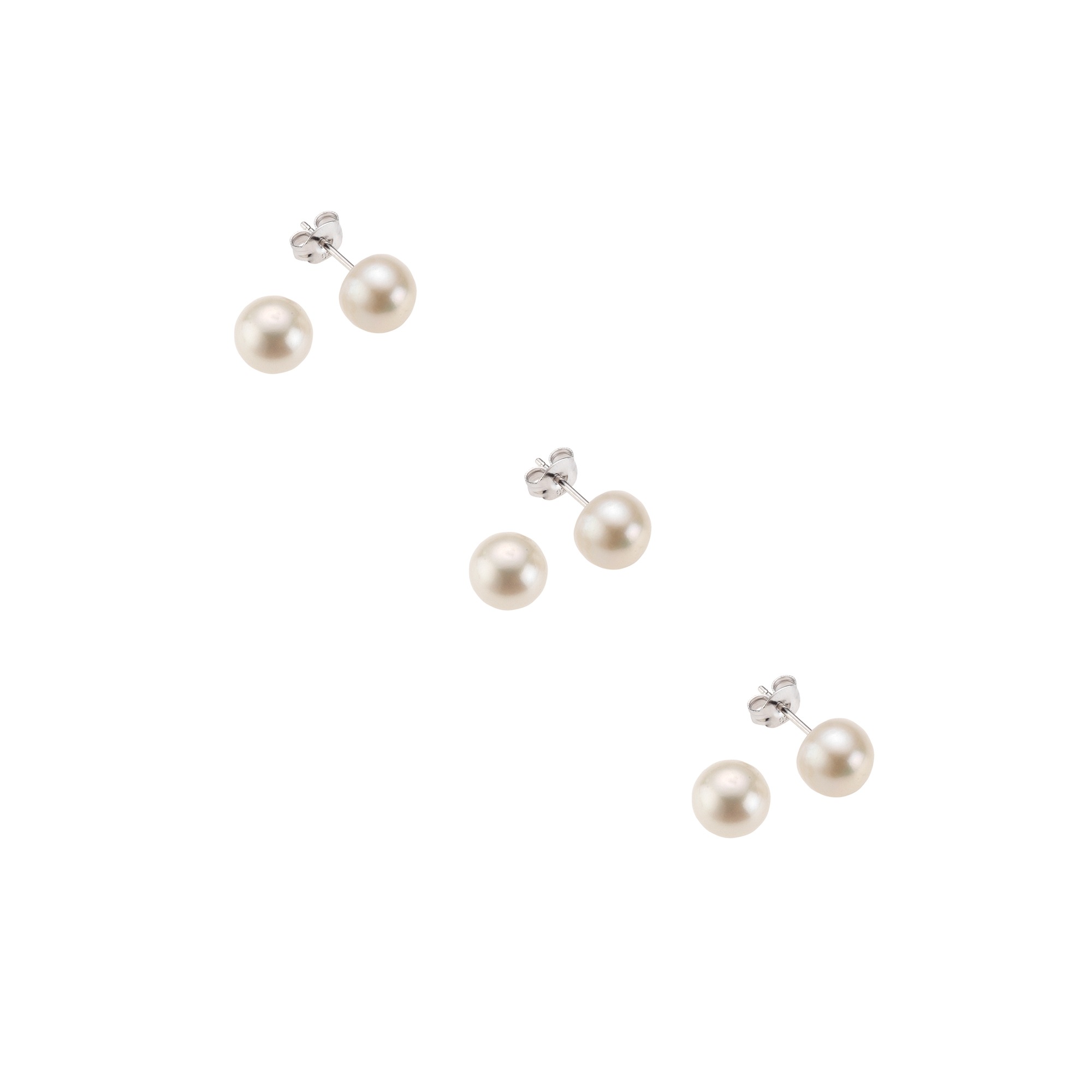 Paar Ohrstecker VIVANCE "925 Silber Perlen weiß 3mm", weiß (weiß, weiß), Ohrringe, Damen, one-size, Silber 925 (Sterlingsilber), Ohrstecker