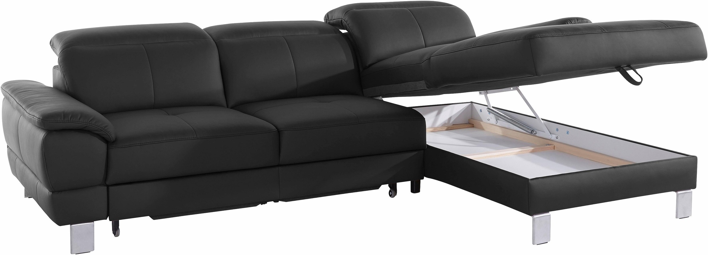 exxpo - sofa fashion Ecksofa »Mantua 2, inkl. Kopf- bzw. Rückenverstellung, bequem, L-Form«, wahlweise mit Bettfunktion und Bettkasten, tolle Verarbeitungsdetails