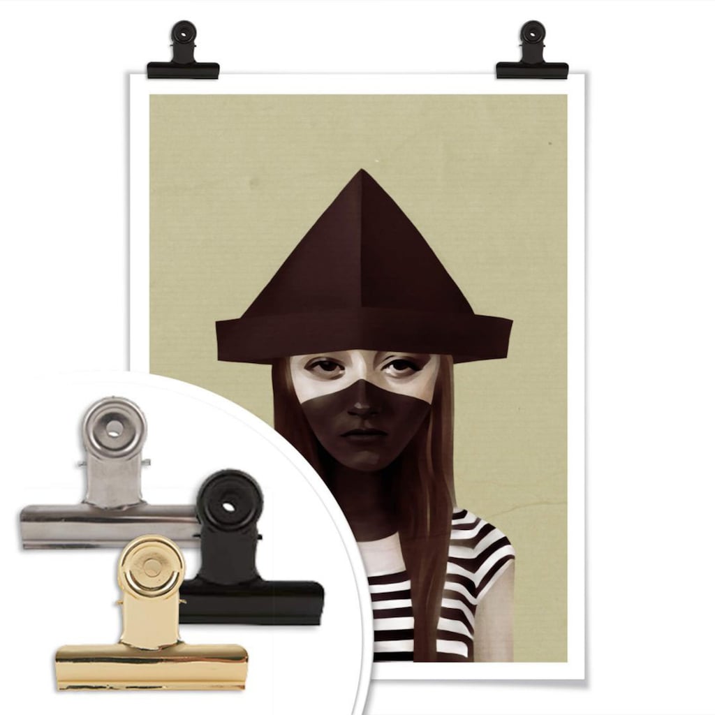 Wall-Art Poster »Frau Sailor Matrose Papierhut«, Gesicht, (1 St.)