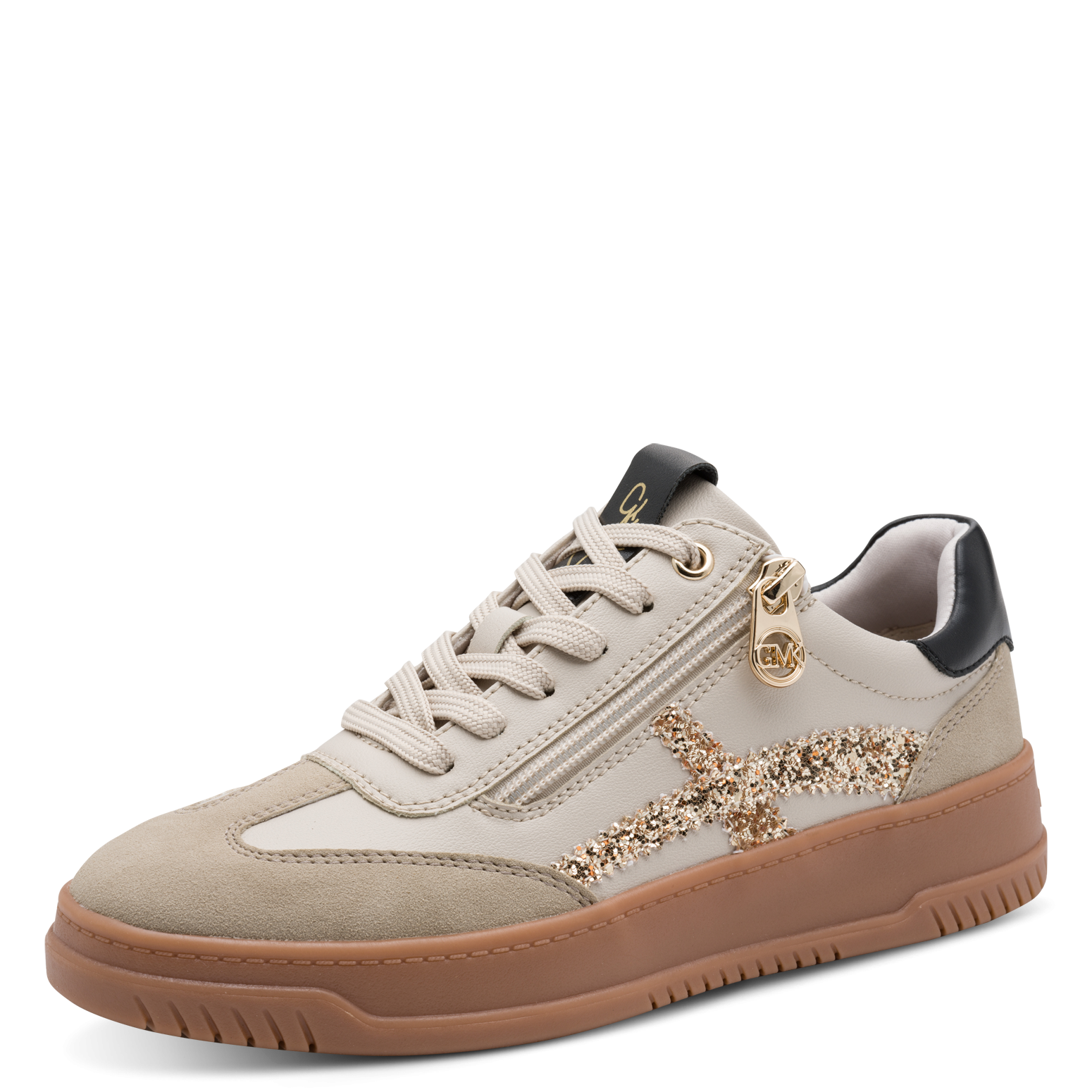 MARCO TOZZI by GMK Plateausneaker Freizeitschuh, Halbschuh, Schnürer mit Glitzerdetails