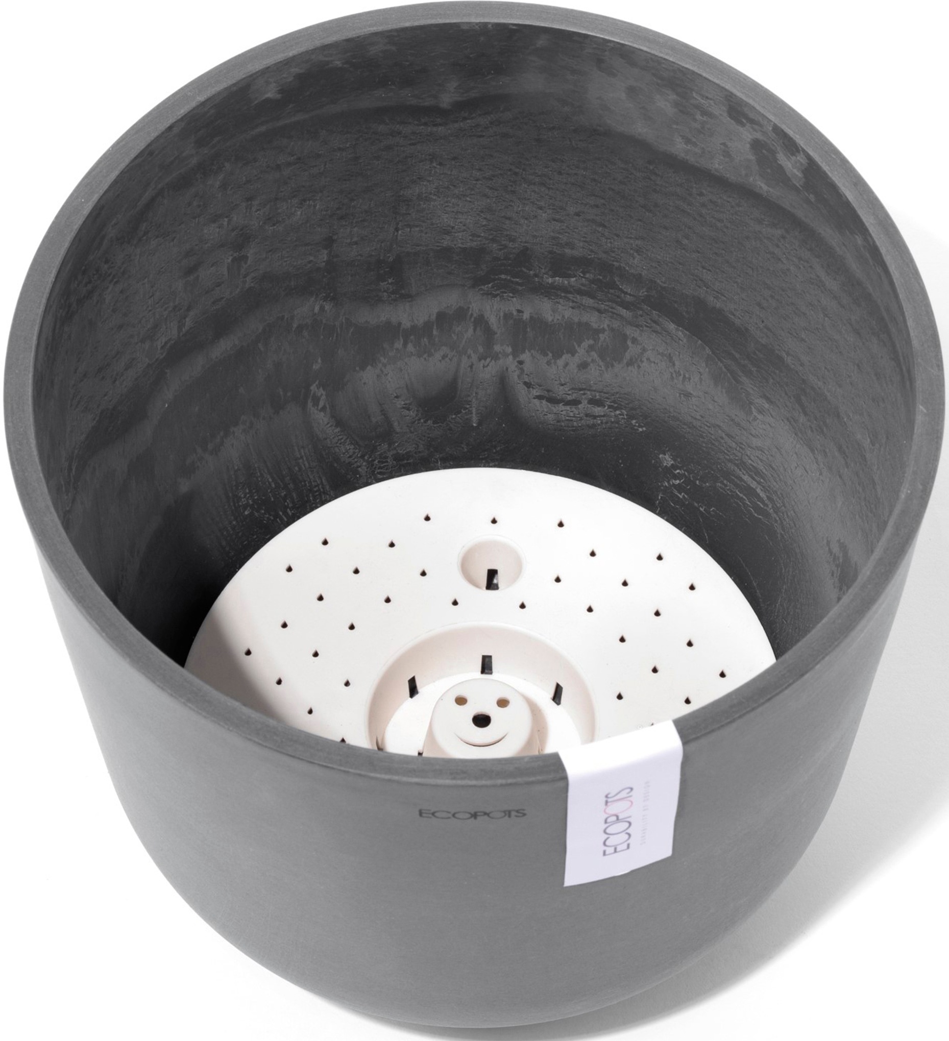 ECOPOTS Blumentopf »Oslo 25 + Wassersystem Grau«, für innen und außen: frostsicher, bruchsicher und lichtbeständig