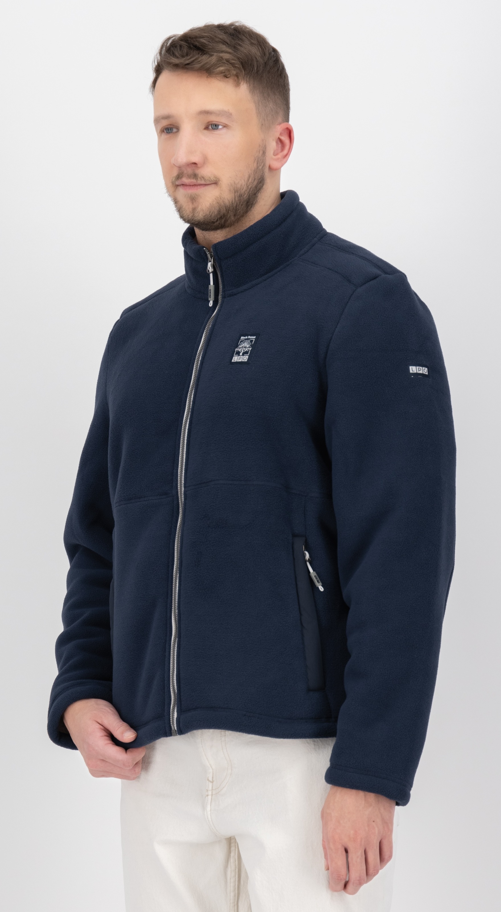 LPO Fleecejacke »REECE MN«, Stehkragen, mit Langhaarfleece gefüttert