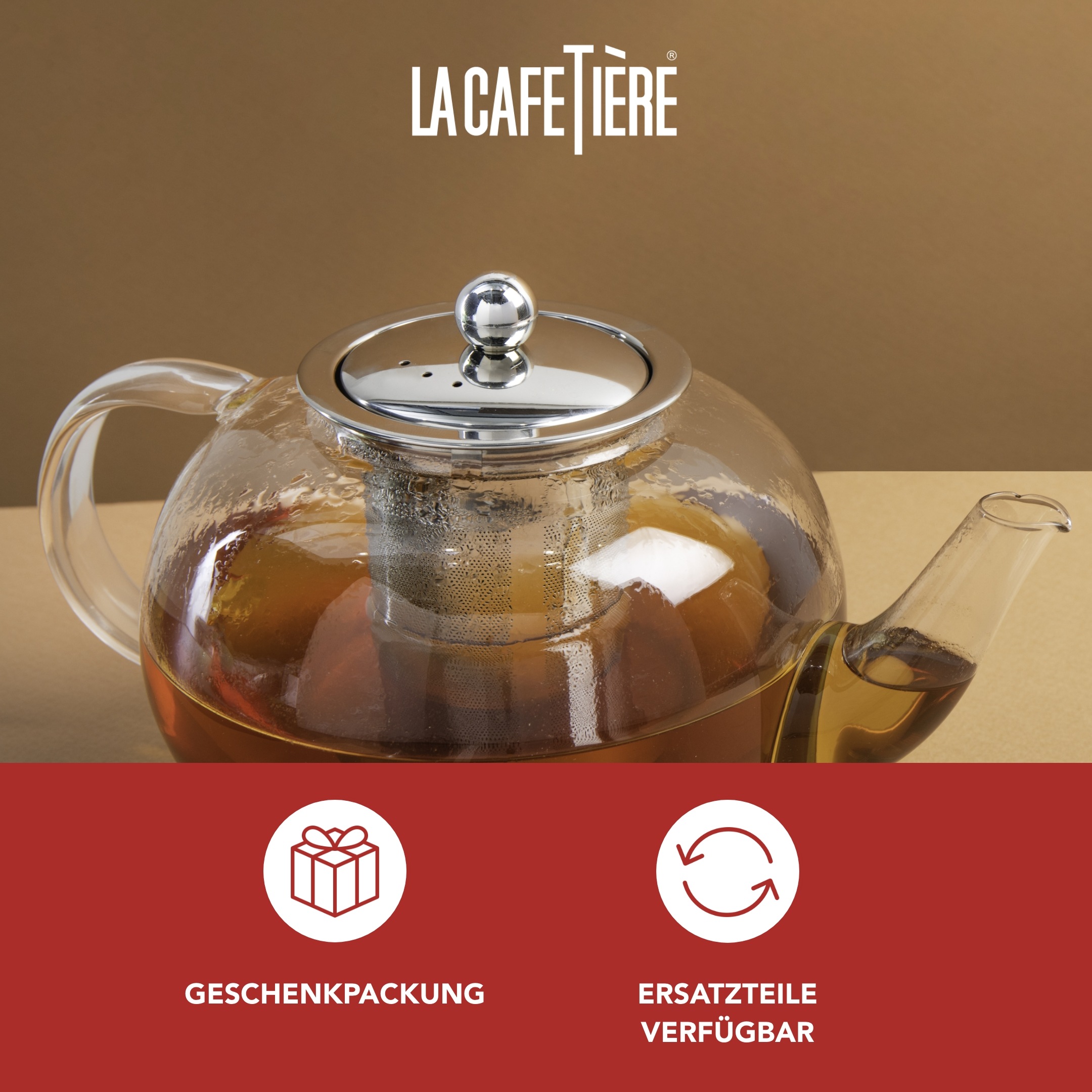La Cafetière Teekanne »La Cafetière Le Teapot«, 1,5 l, (1 St.), aus Glas mit losem Blatt und Teesieb