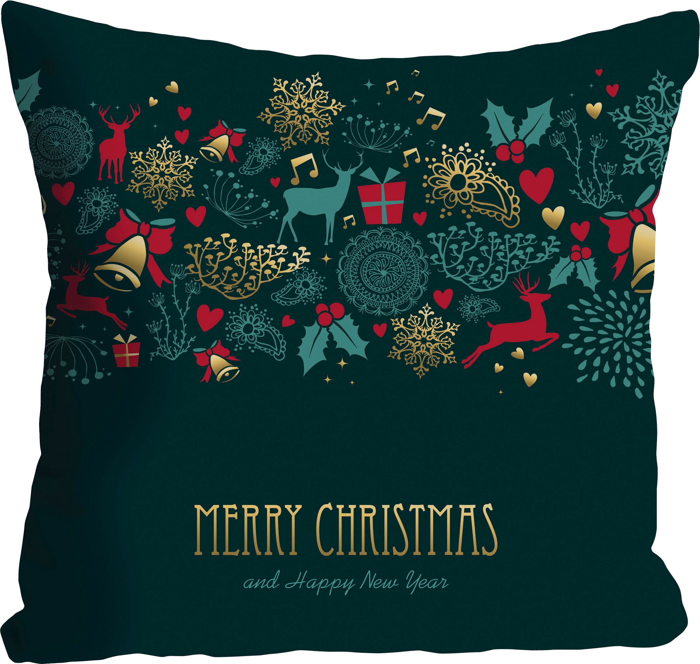 queence Dekokissen "Feiertage" Kissenhülle,Merry Christmas and a Happy New günstig online kaufen