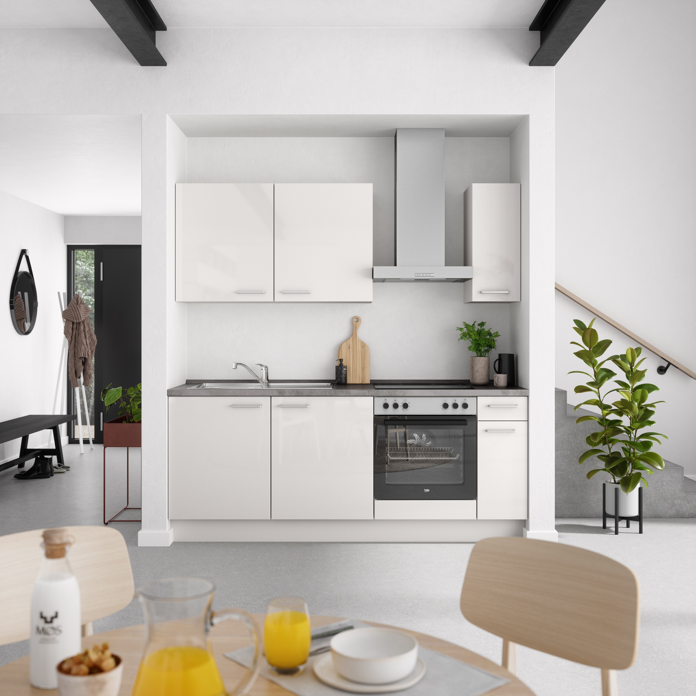 nobilia® Küchenzeile »"Flash I"«, vormontiert, Ausrichtung wählbar, Breite 210 cm, wahlw. mit E-Geräten