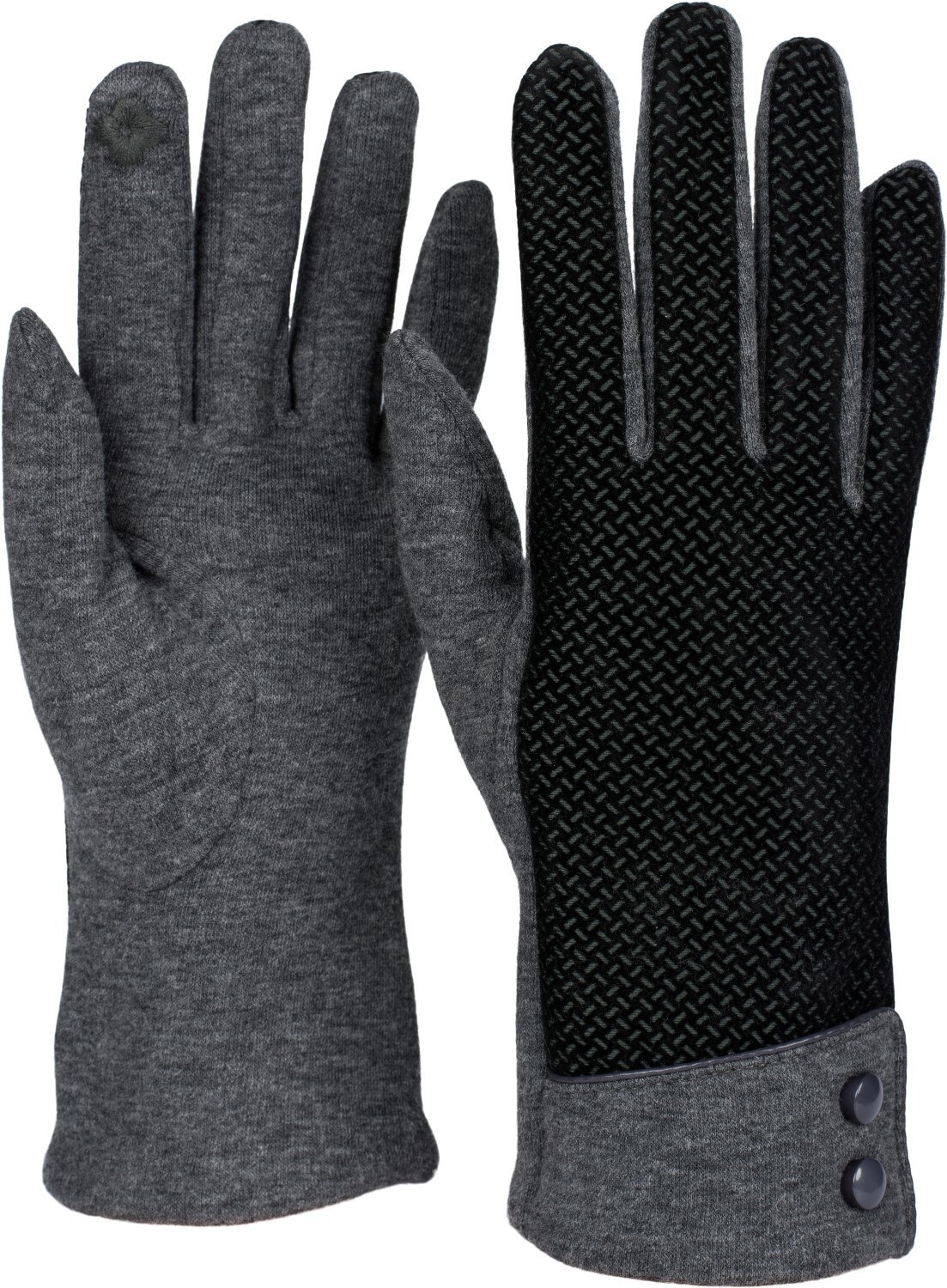 styleBREAKER Baumwollhandschuhe "Touchscreen Handschuhe mit weichem Riffel Muster" 1 Stk.