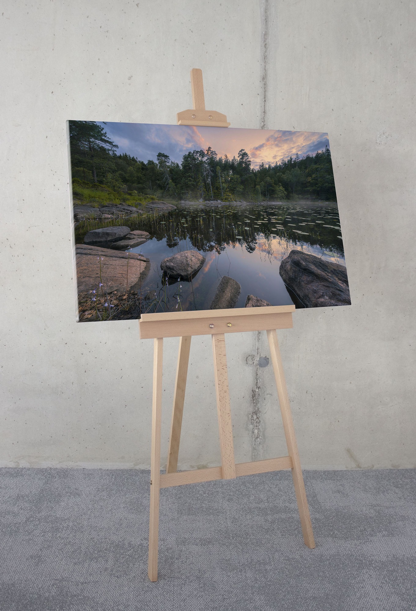 Komar Leinwandbild »Mystic Shores - Größe 90 x 60 cm«, Baum-Blätter-Natur-Berge-Blumen-Foto-Jahreszeiten-Landschaft-Meer-Strand-Palmen, (Packung, 1 St.), Keilrahmenbild mi Echtholzrahmen