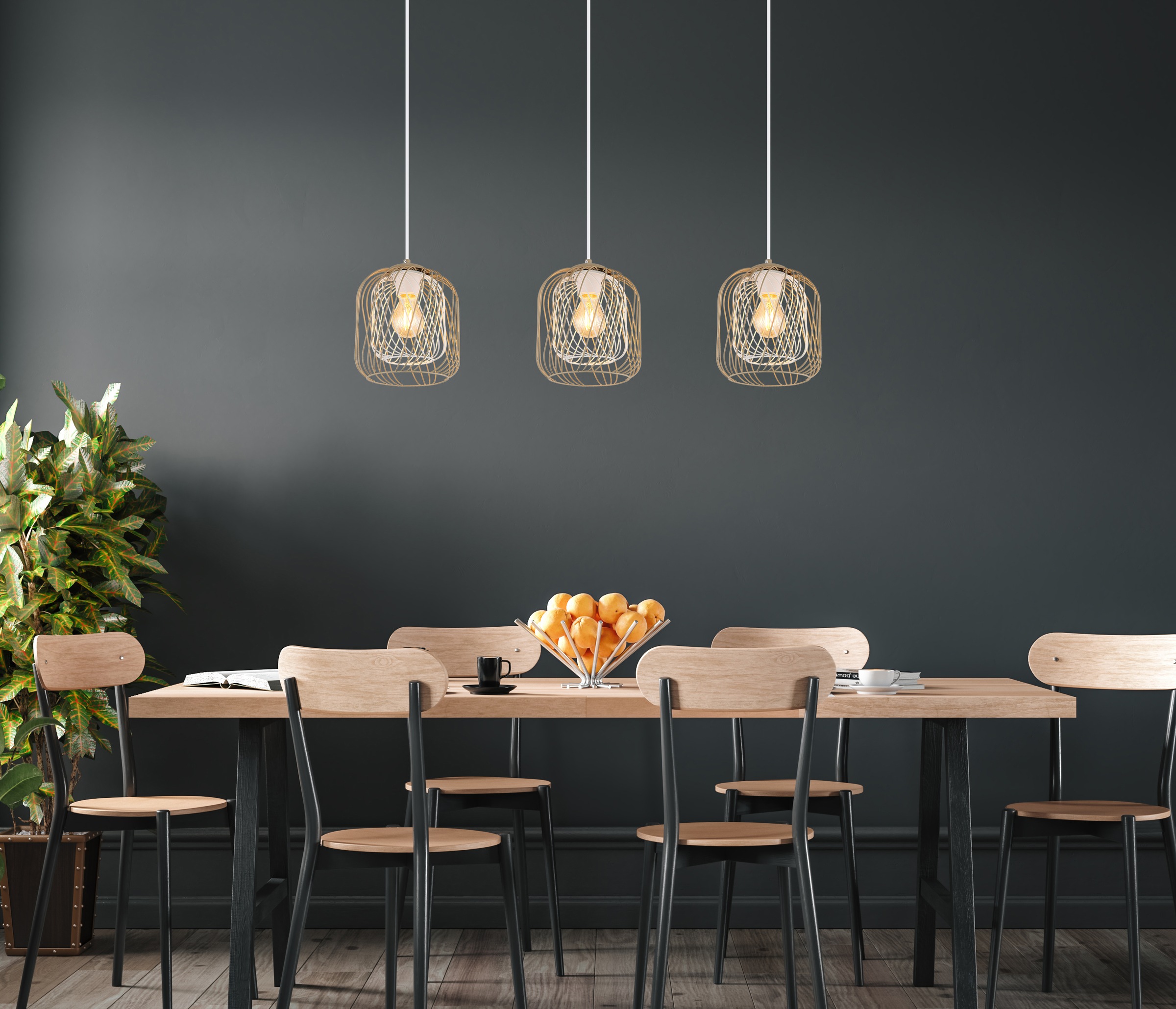 GLOBO LIGHTING Hängeleuchte »DICHTI«, Leuchtmittel E27 | ohne Leuchtmittel, Hängelampe/Pendelleuchte/Esszimmer/Wohnzimmer/Esstisch