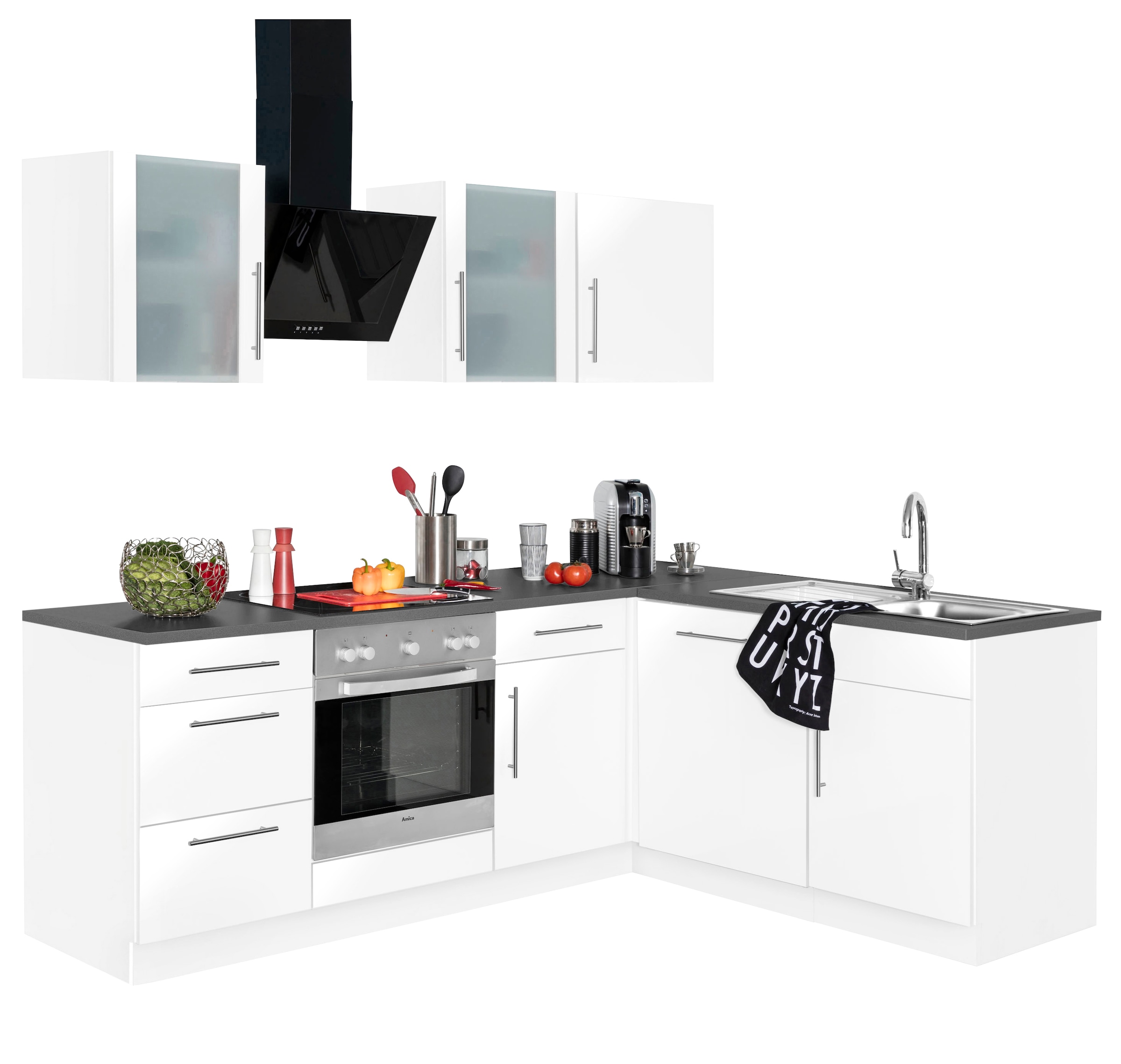 wiho Küchen Winkelküche "Cali", ohne E-Geräte, Stellbreite 220 x 170 cm