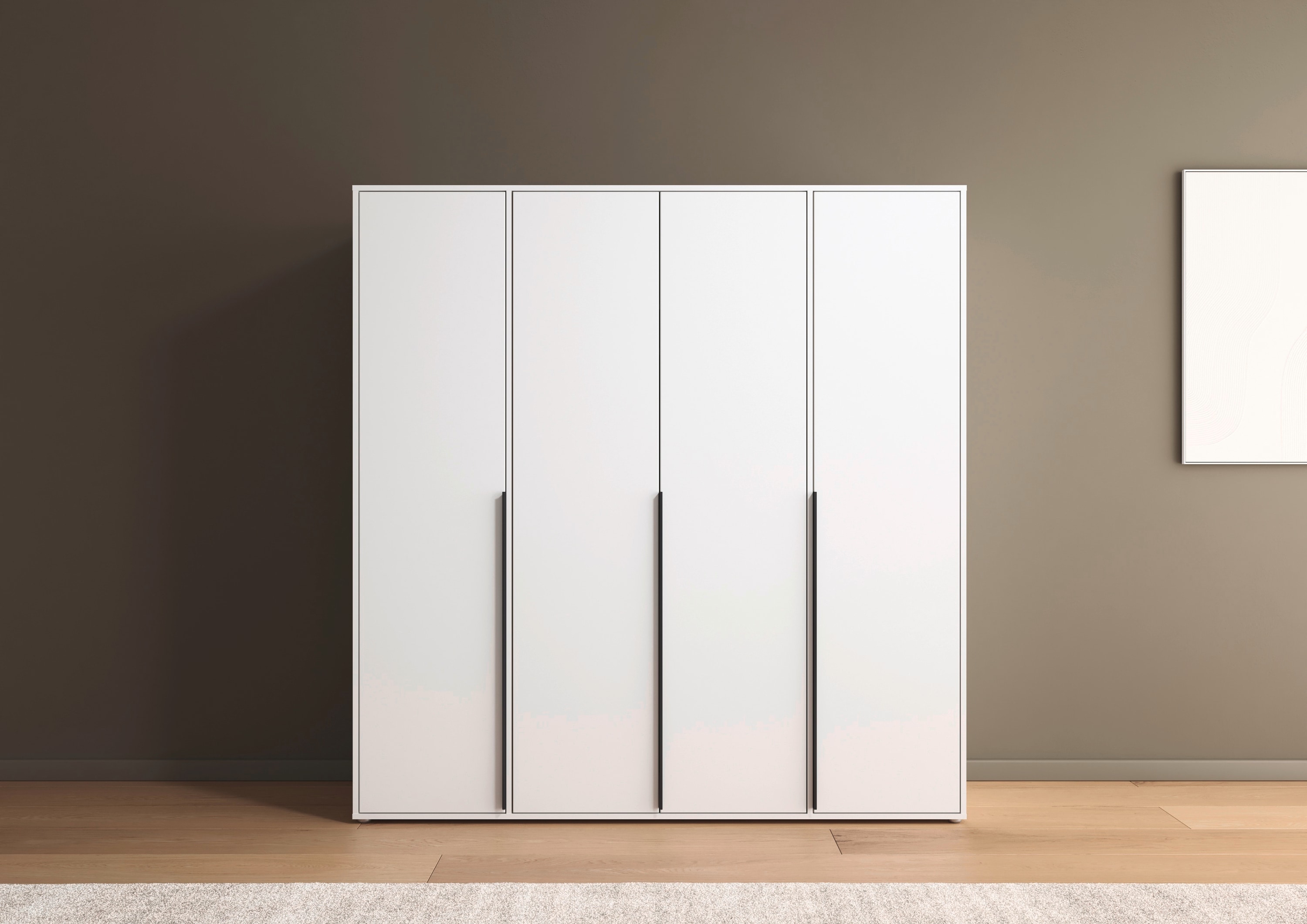 rauch Drehtürenschrank "Kleiderschrank Schrank Garderobe Wäscheschrank NAGATA viel Stauraum" in 3 verschiedenen Ausstattungen BASIC/CLASSIC/PREMIUM, mit modernen Stangengriffen in Graumetallic TOPSELLER MADE IN GERMANY