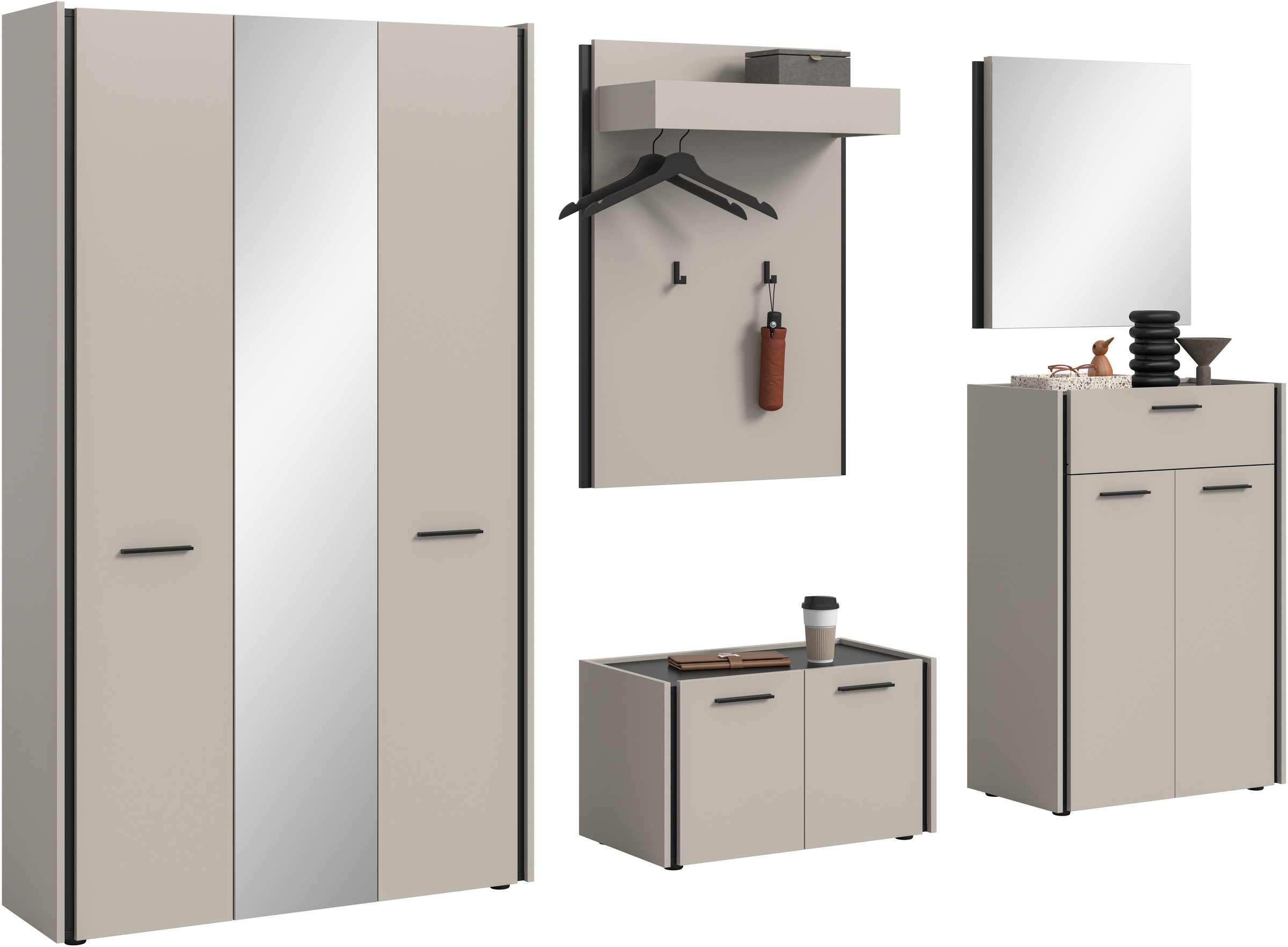 Home affaire Garderoben-Set "RAK, 5-teilige Garderoben-Kombination, Breite günstig online kaufen