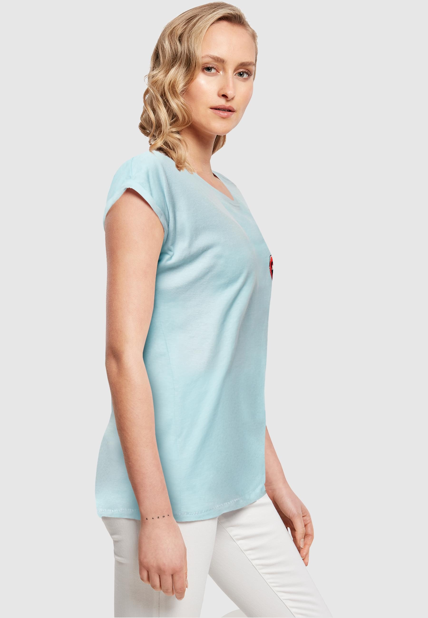 Merchcode T-Shirt »Merchcode Damen Ladies Bla Bla Bla Comic Extended Shoulder Tee«, (1 tlg.)