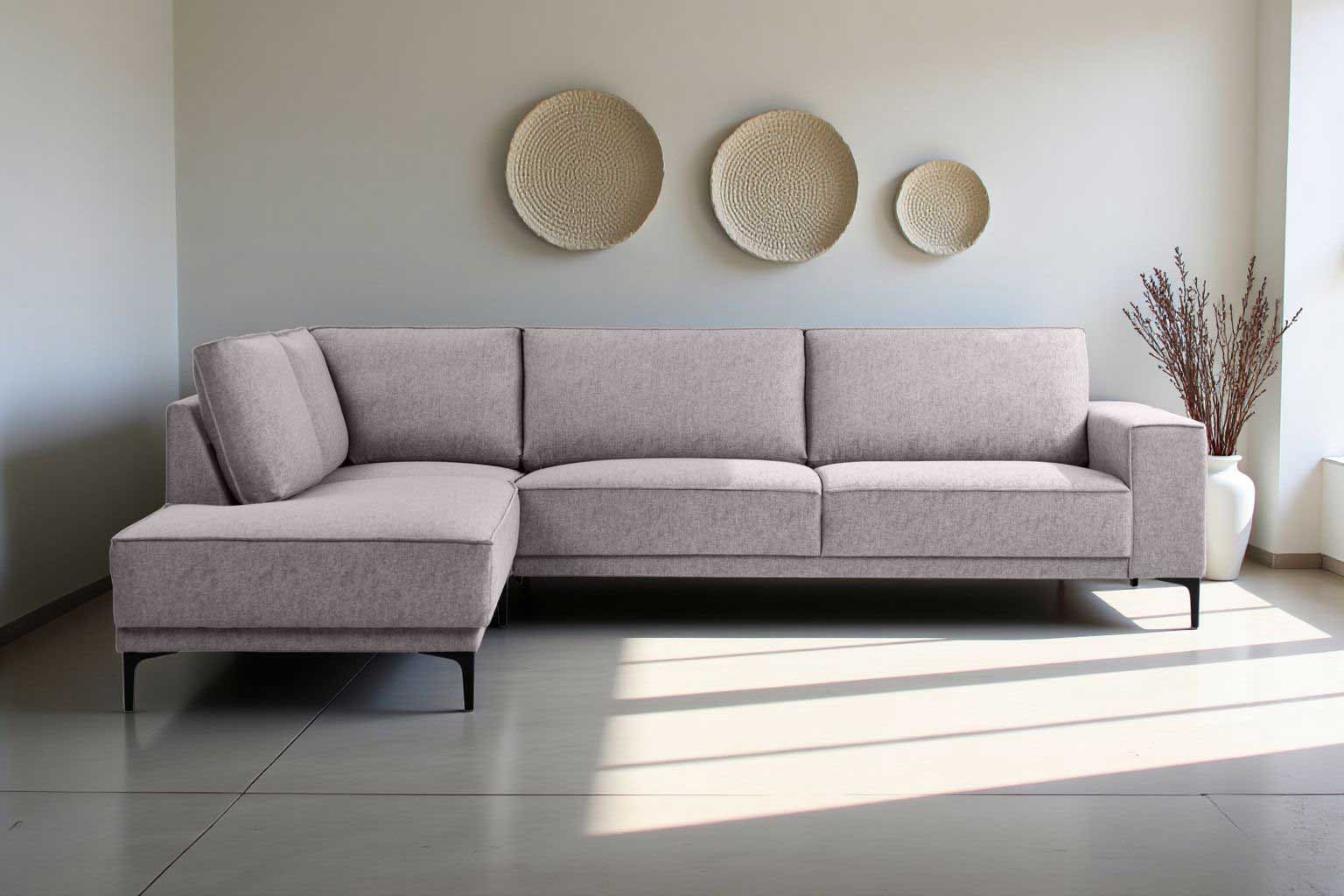 Places of Style Ecksofa Oland, L-Form, inkl. Rückenkissen, hochwertige Verarbeitung